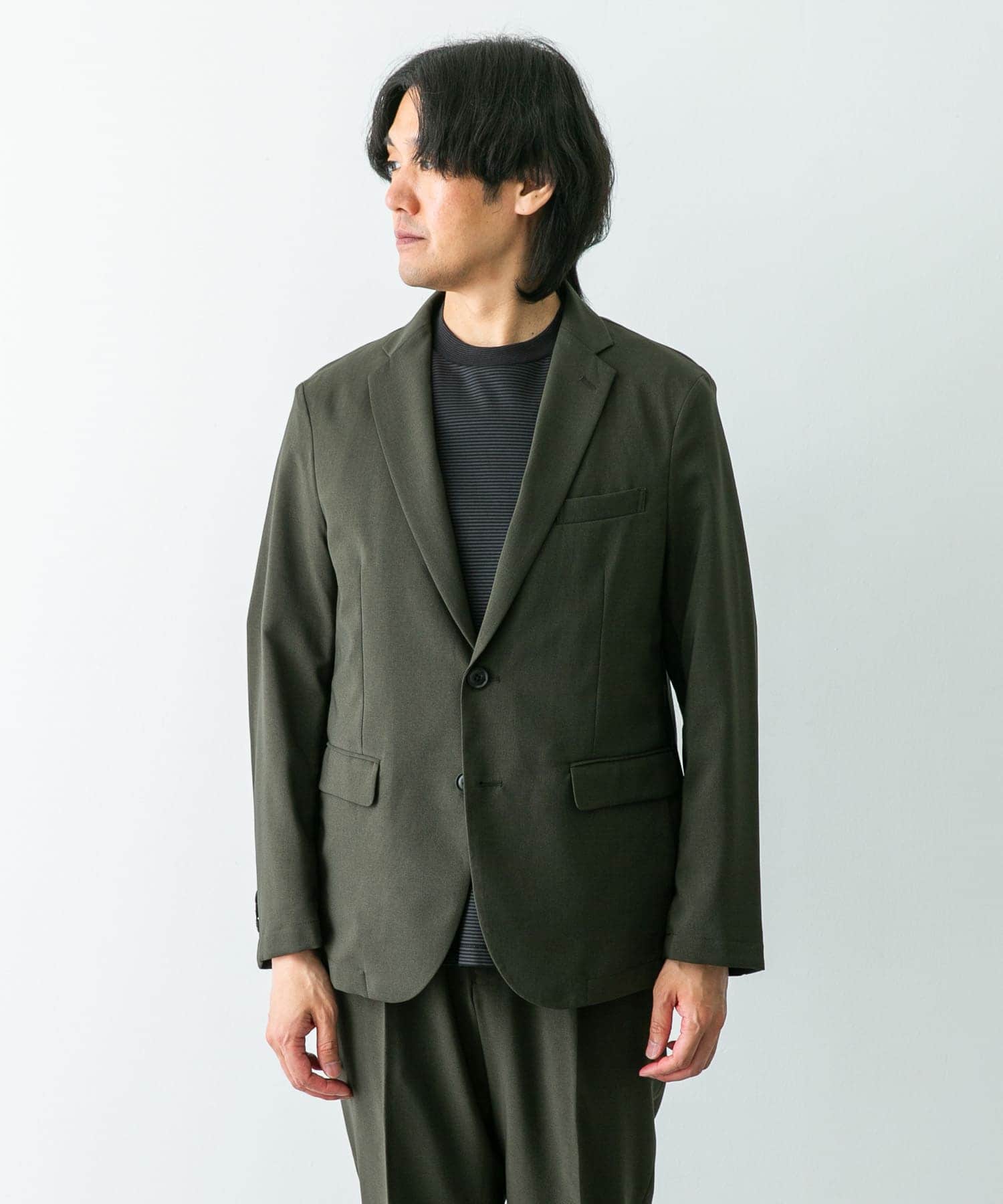 イージーケア』LIFE STYLE TAILOR メランジトロストレッチジャケット(S