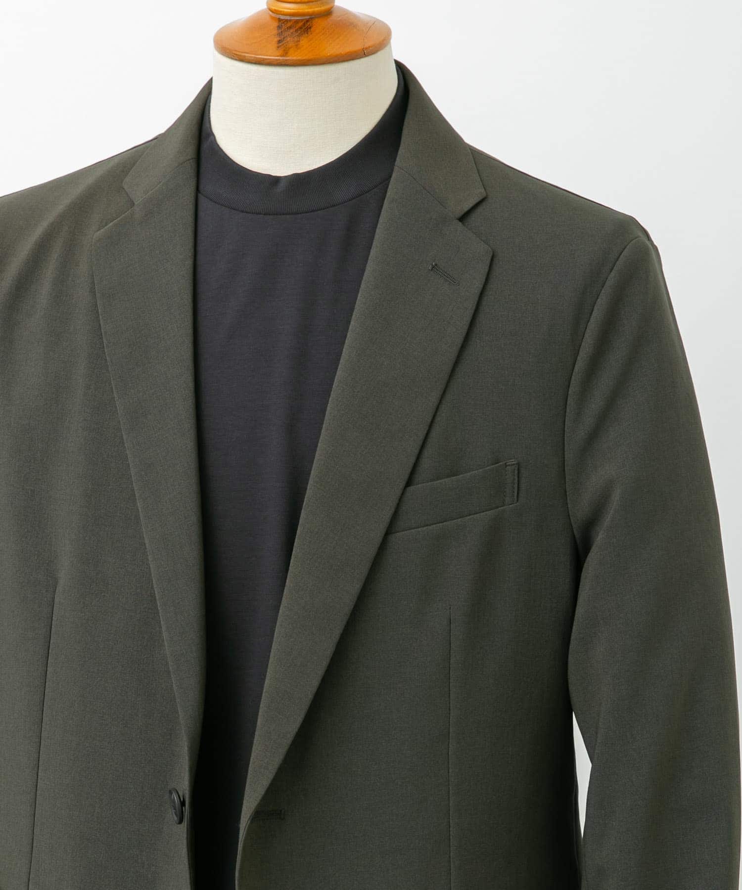 『イージーケア』LIFE STYLE TAILOR　メランジトロストレッチジャケット KHAKI M