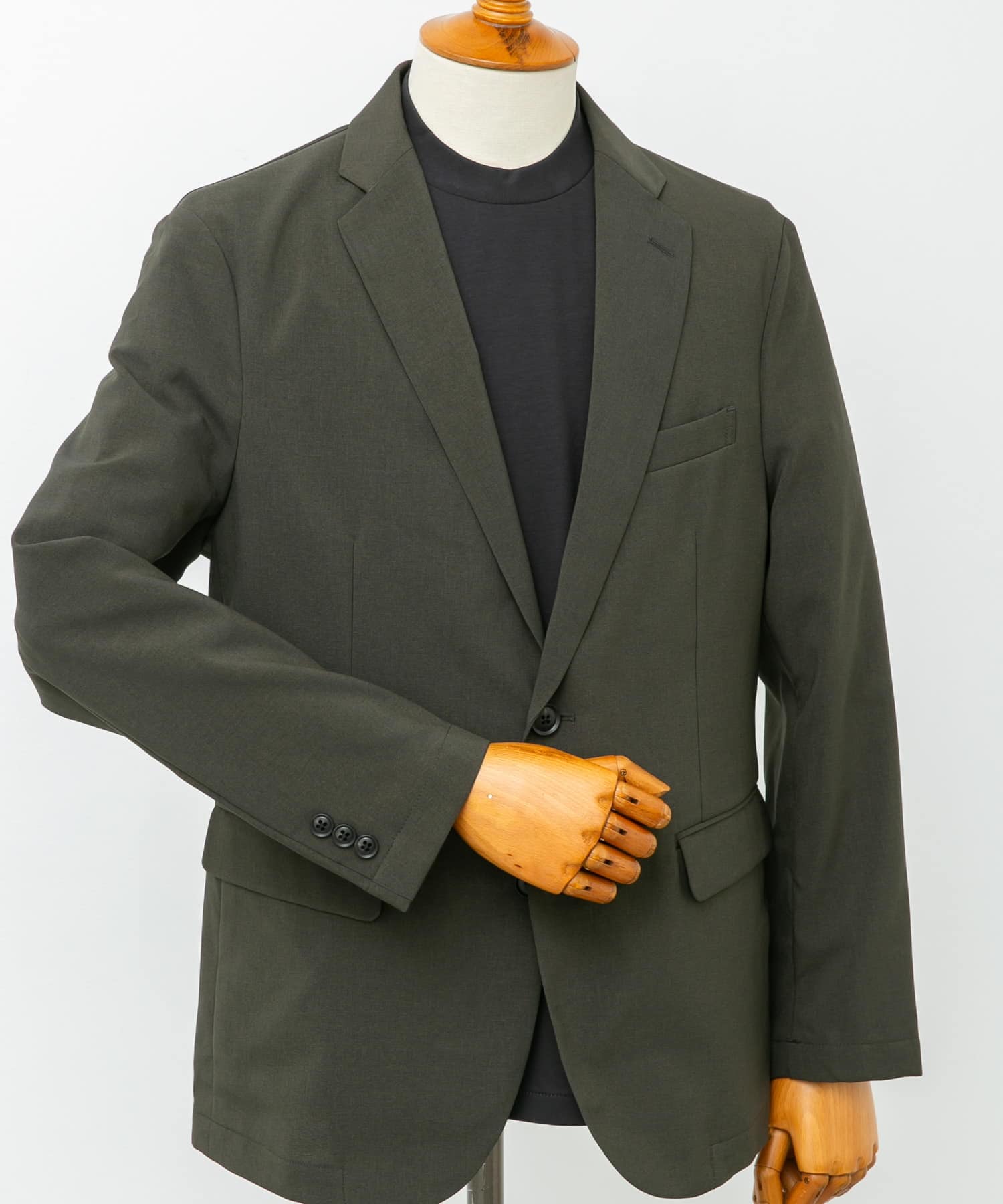 『イージーケア』LIFE STYLE TAILOR　メランジトロストレッチジャケット KHAKI L