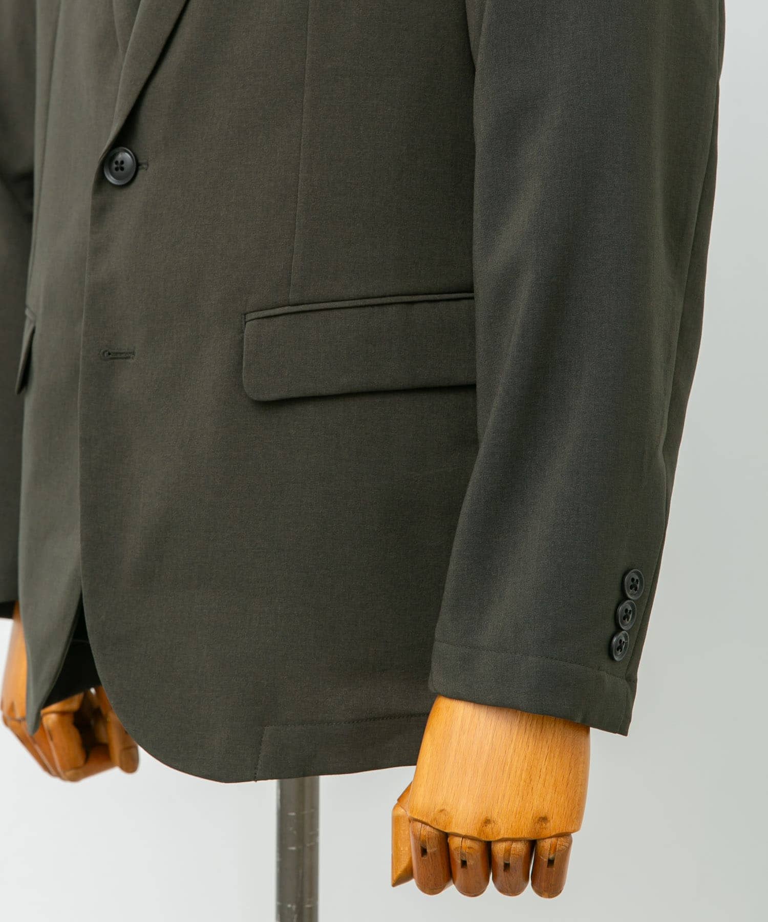 『イージーケア』LIFE STYLE TAILOR　メランジトロストレッチジャケット KHAKI L