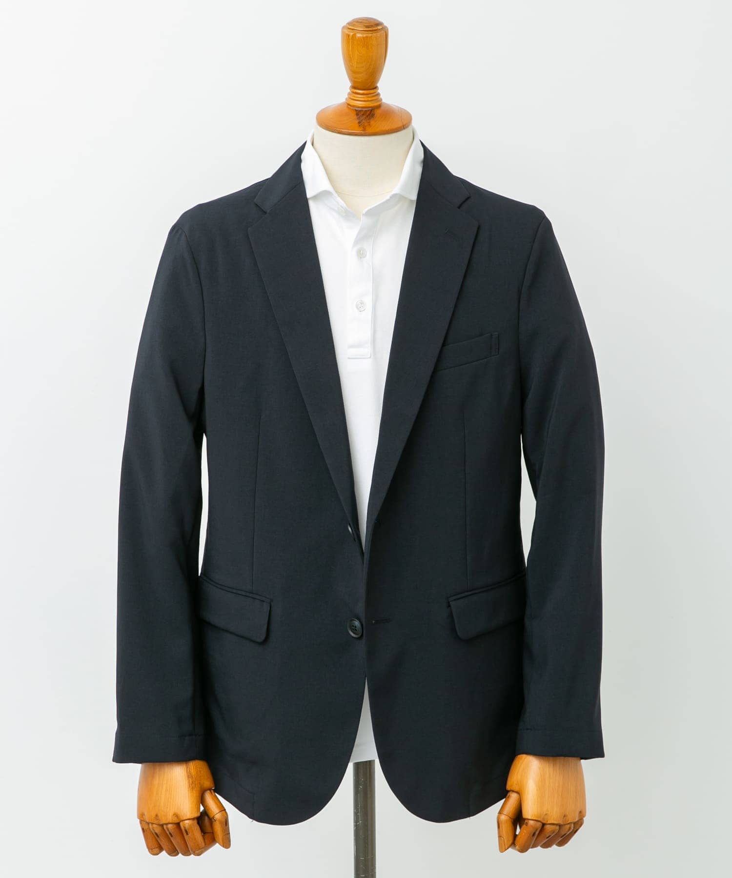 『イージーケア』LIFE STYLE TAILOR　メランジトロストレッチジャケット NAVY S