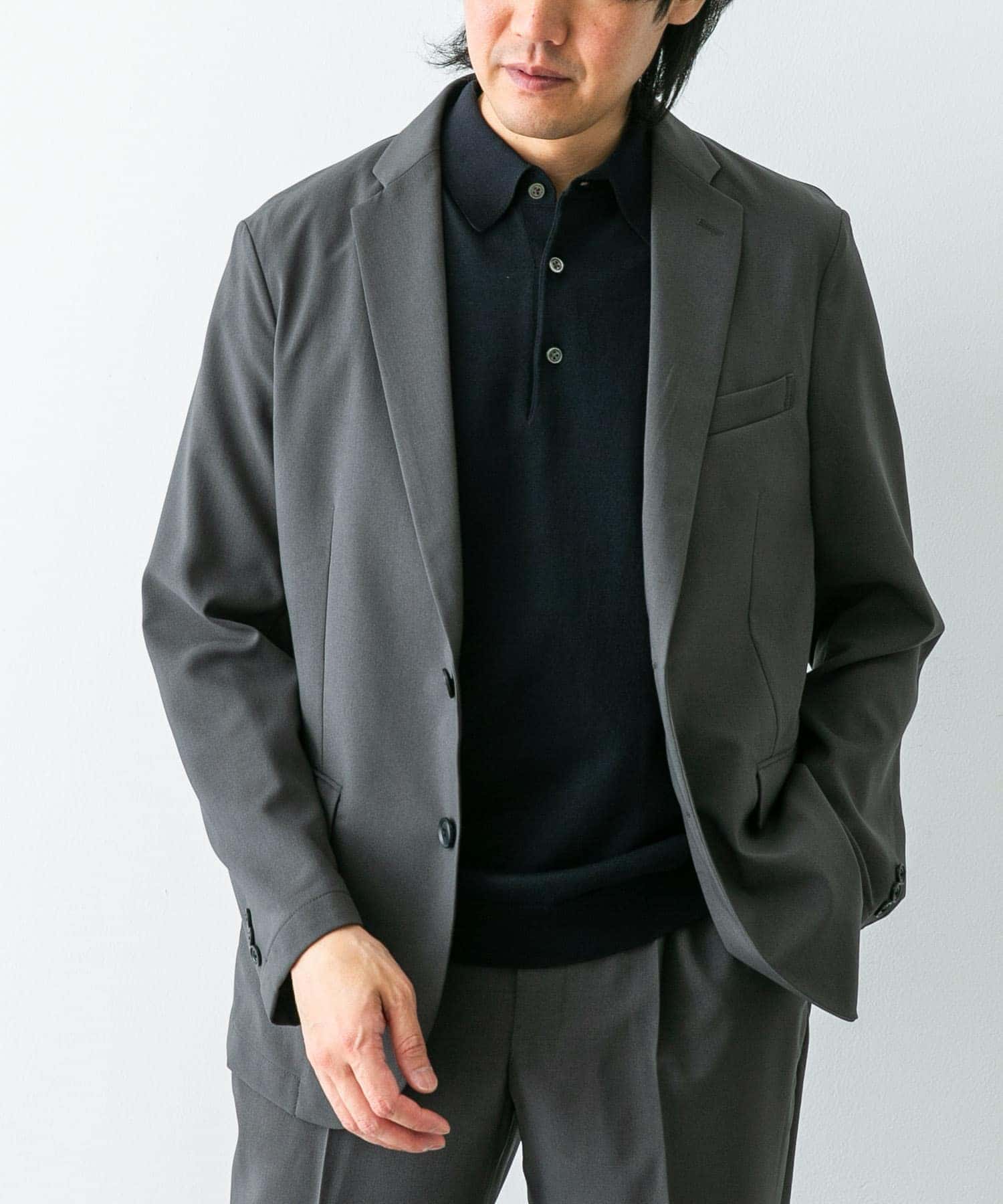 『イージーケア』LIFE STYLE TAILOR　メランジトロストレッチジャケット