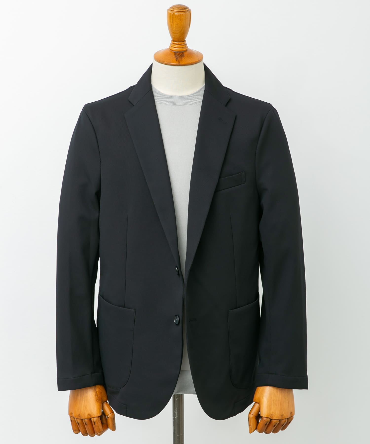『イージーケア』LIFE STYLE TAILOR　サーフニットジャケット NAVY M