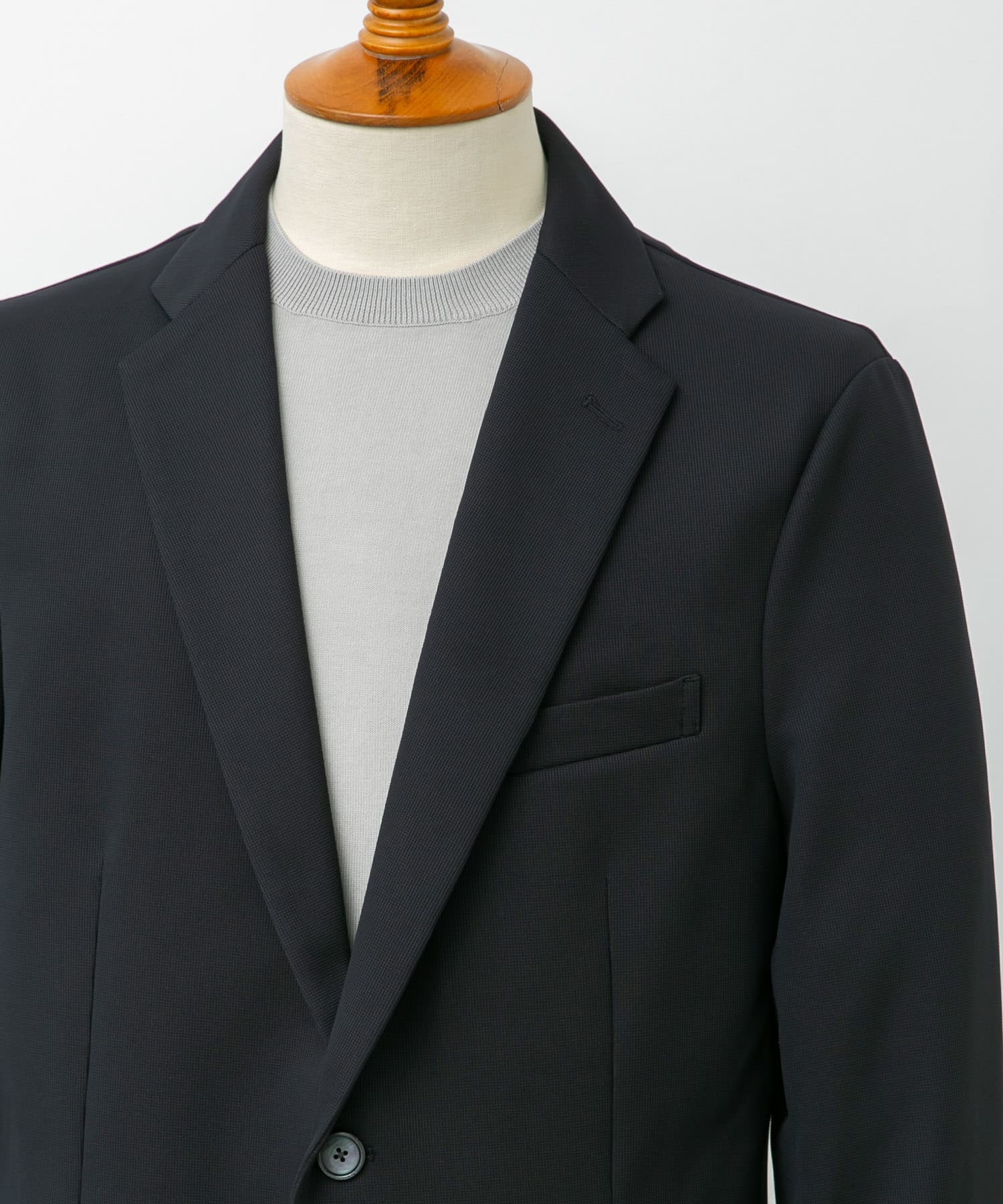 『イージーケア』LIFE STYLE TAILOR　サーフニットジャケット NAVY M