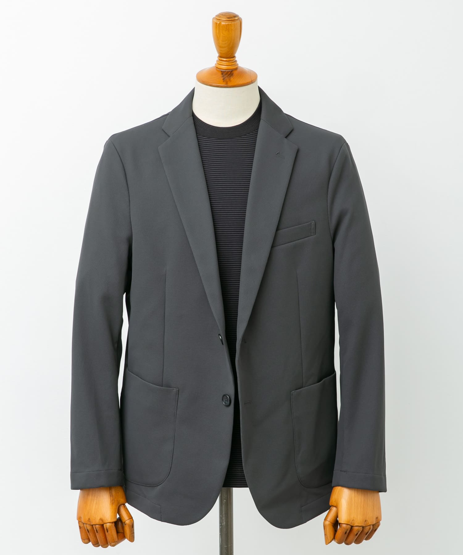 『イージーケア』LIFE STYLE TAILOR　サーフニットジャケット GRAY S