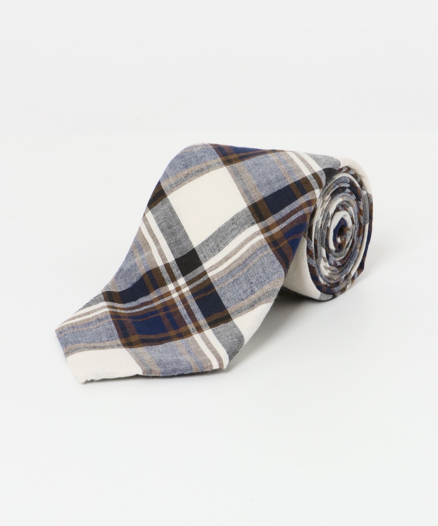 LIFE STYLE TAILOR　マドラスチェック柄タイ1 03BROWN -