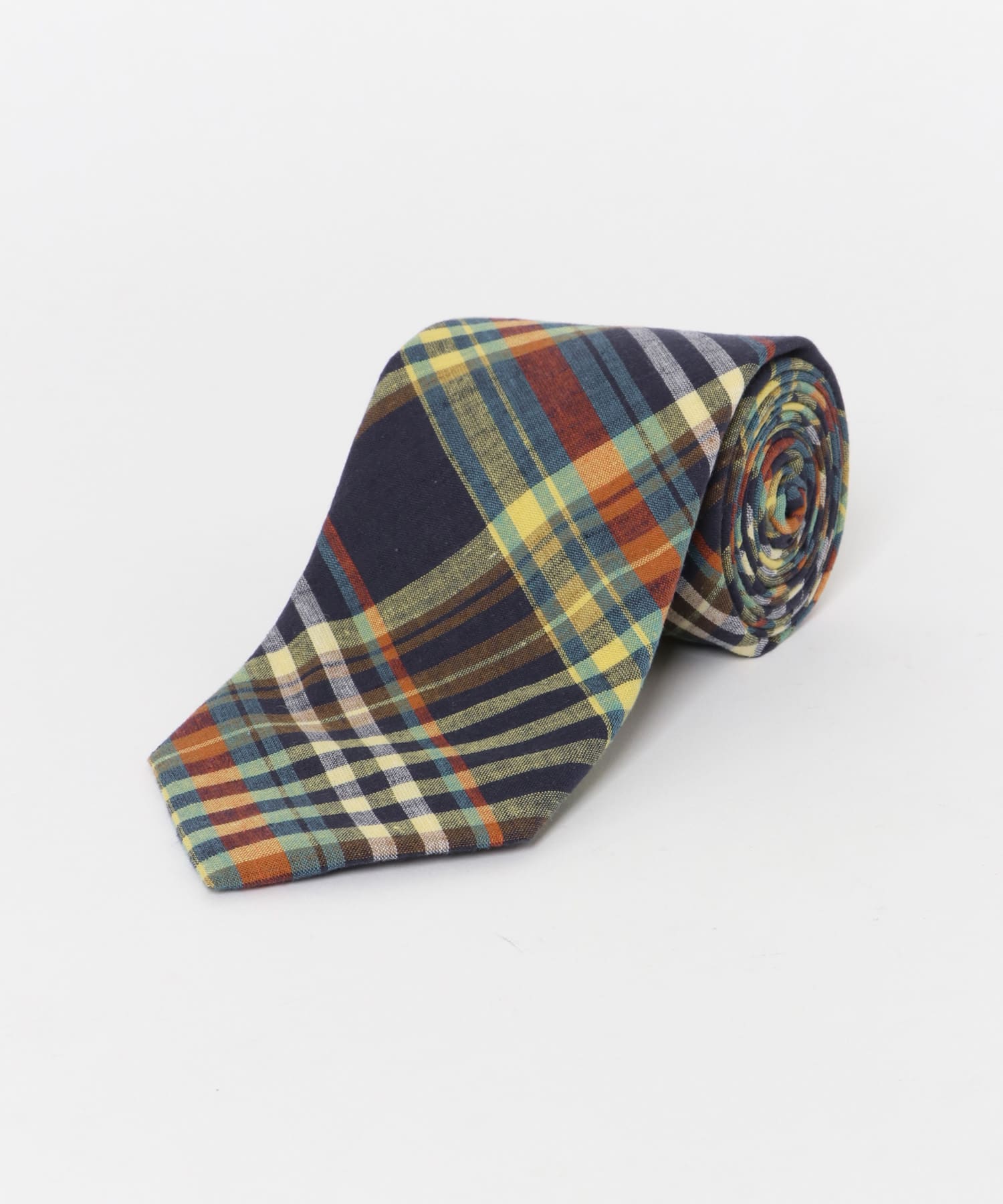 LIFE STYLE TAILOR　マドラスチェック柄タイ1 02YELLOW -