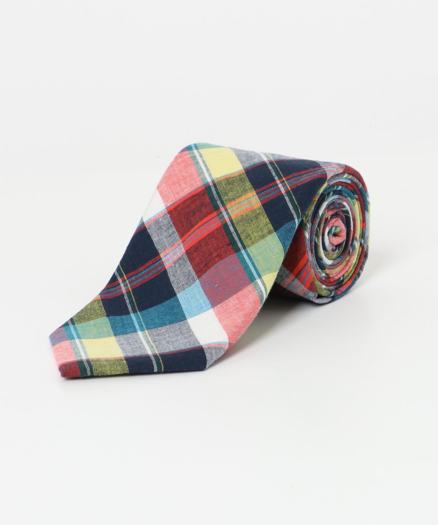 LIFE STYLE TAILOR　マドラスチェック柄タイ1 01RED -
