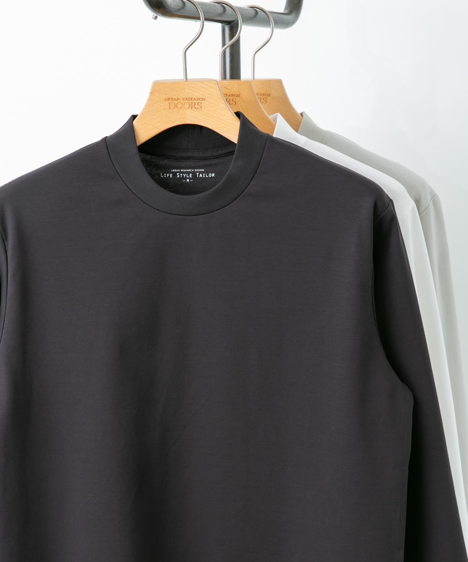 LIFE STYLE TAILOR　シルケットポンチストレッチ長袖Tシャツ