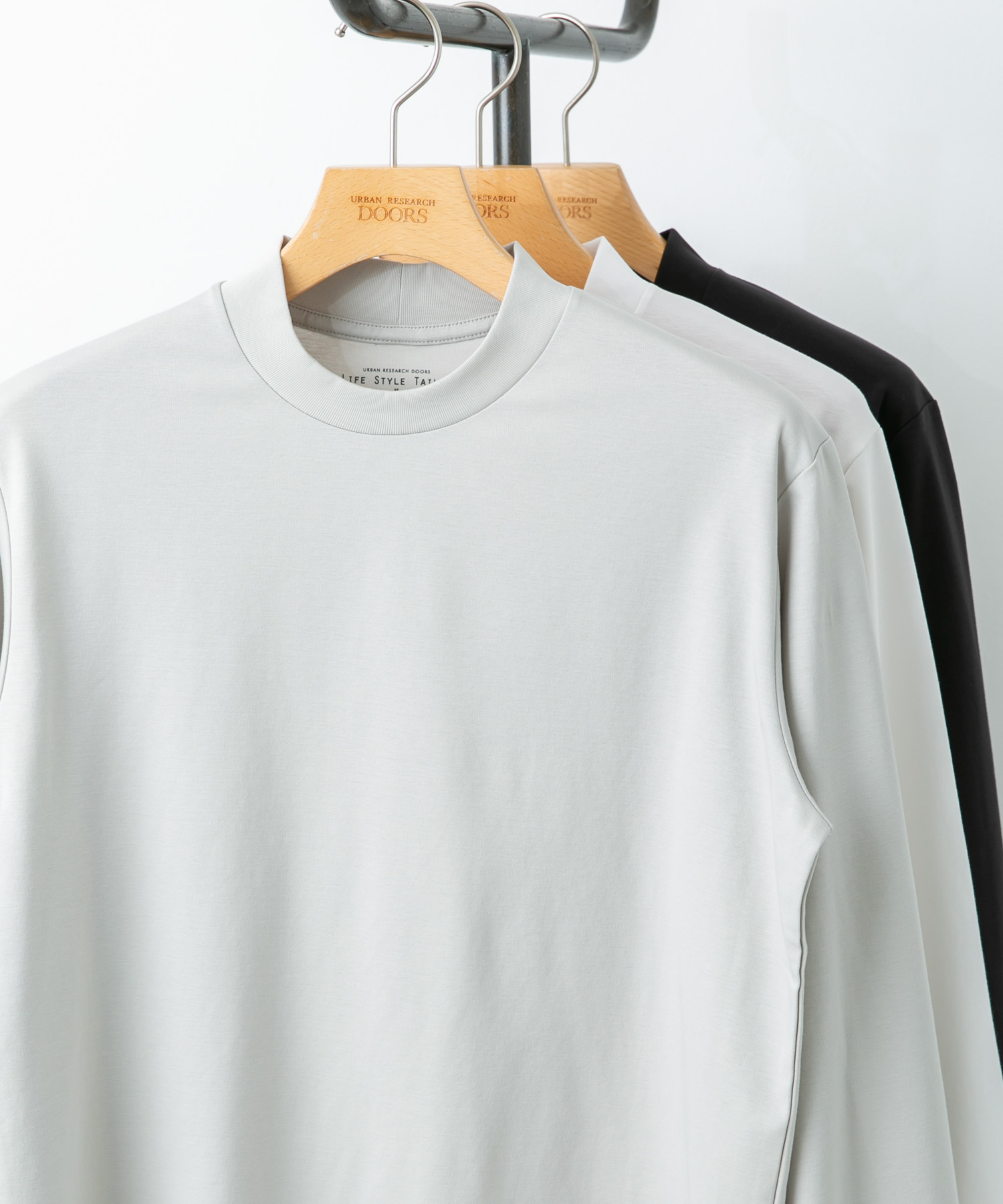 LIFE STYLE TAILOR　シルケットポンチストレッチ長袖Tシャツ