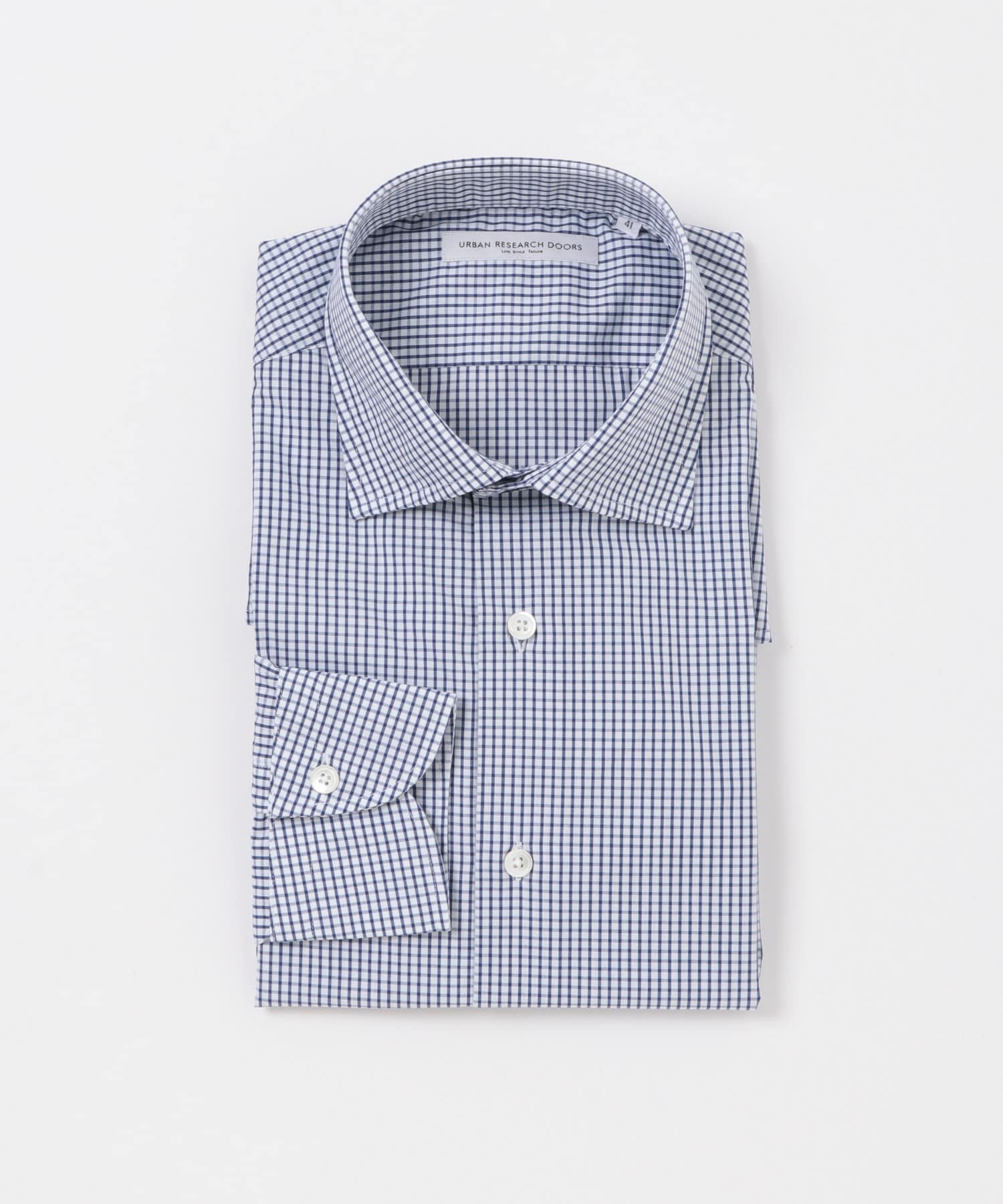 『イージーケア』LIFE STYLE TAILOR　セミワイドチェックシャツ