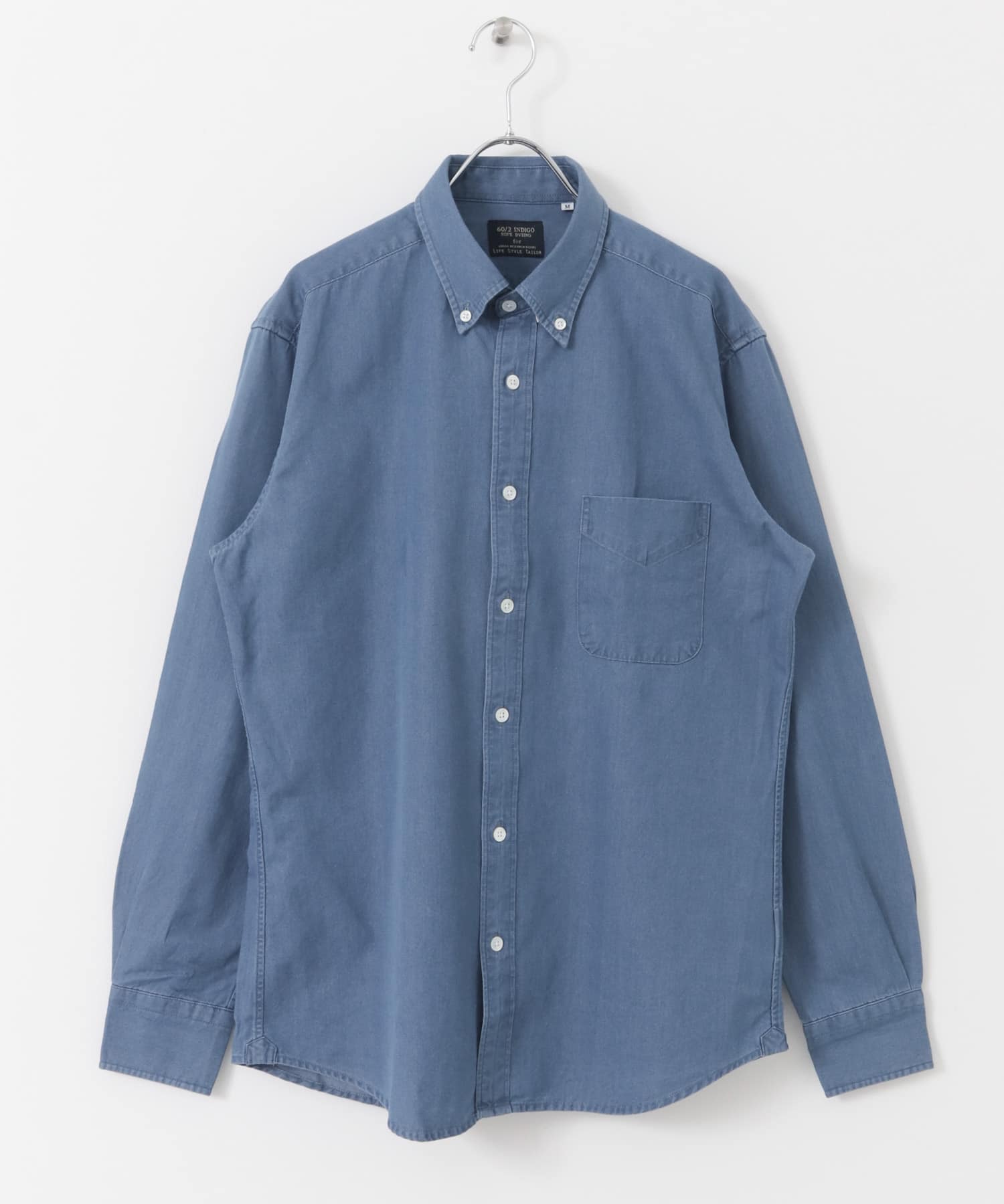 LIFE STYLE TAILOR　デニムボタンダウンシャツ BLUE S