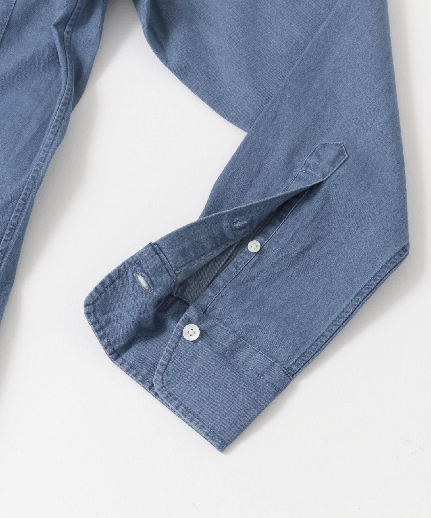 LIFE STYLE TAILOR　デニムボタンダウンシャツ BLUE S