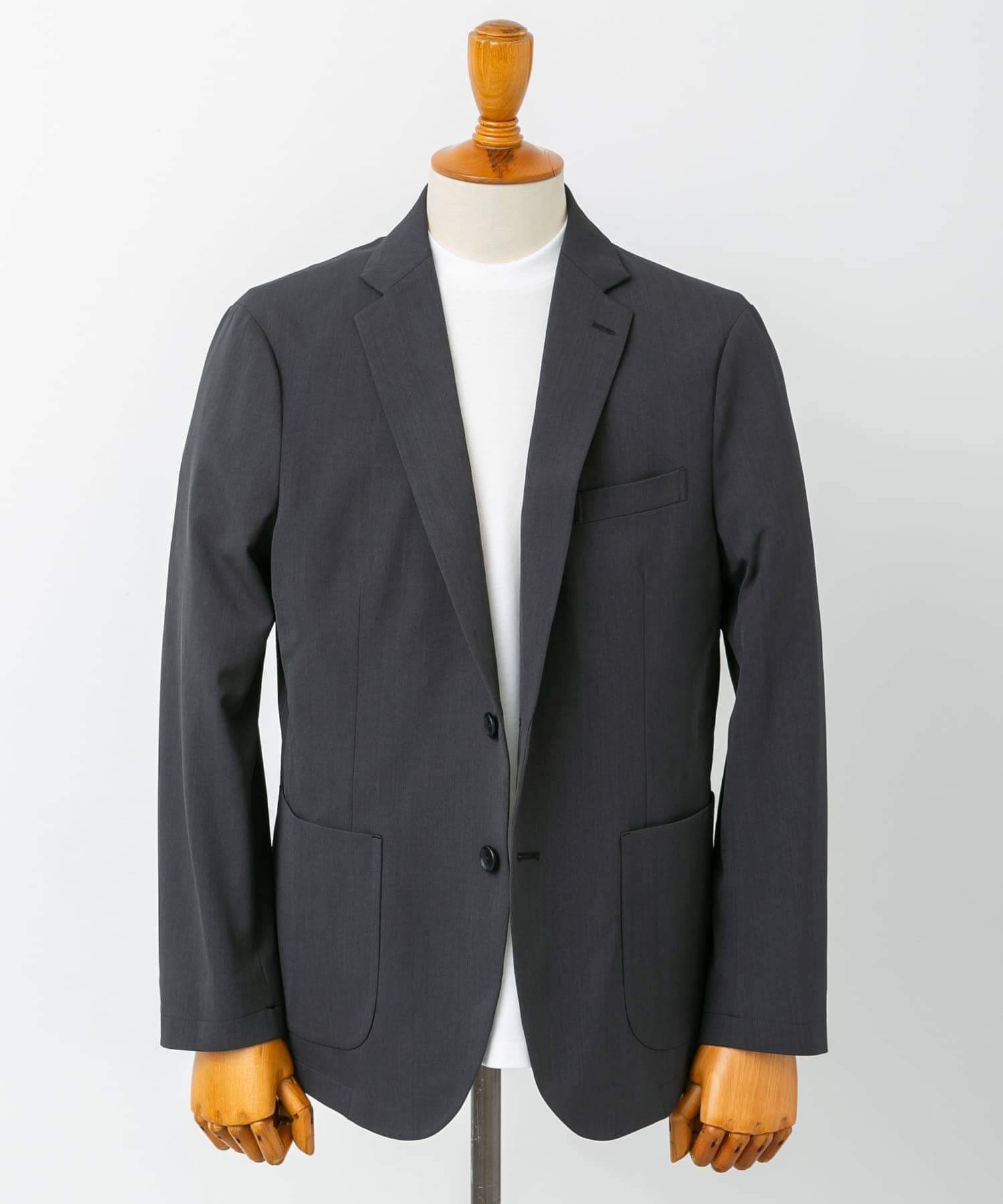 『イージーケア』LIFE STYLE TAILOR　カルゼストレッチコンフォータブルジャケット BLUE GRAY M