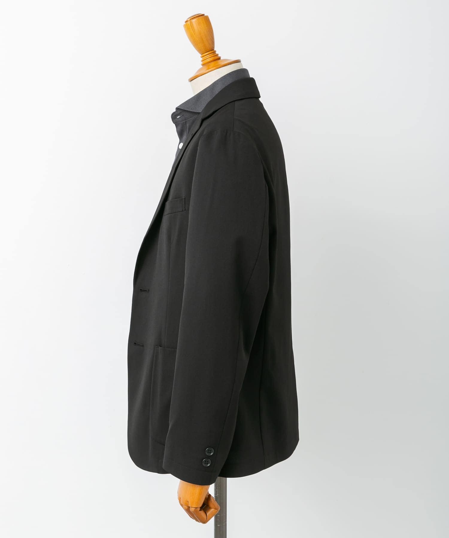 『イージーケア』LIFE STYLE TAILOR　カルゼストレッチコンフォータブルジャケット BLUE GRAY M