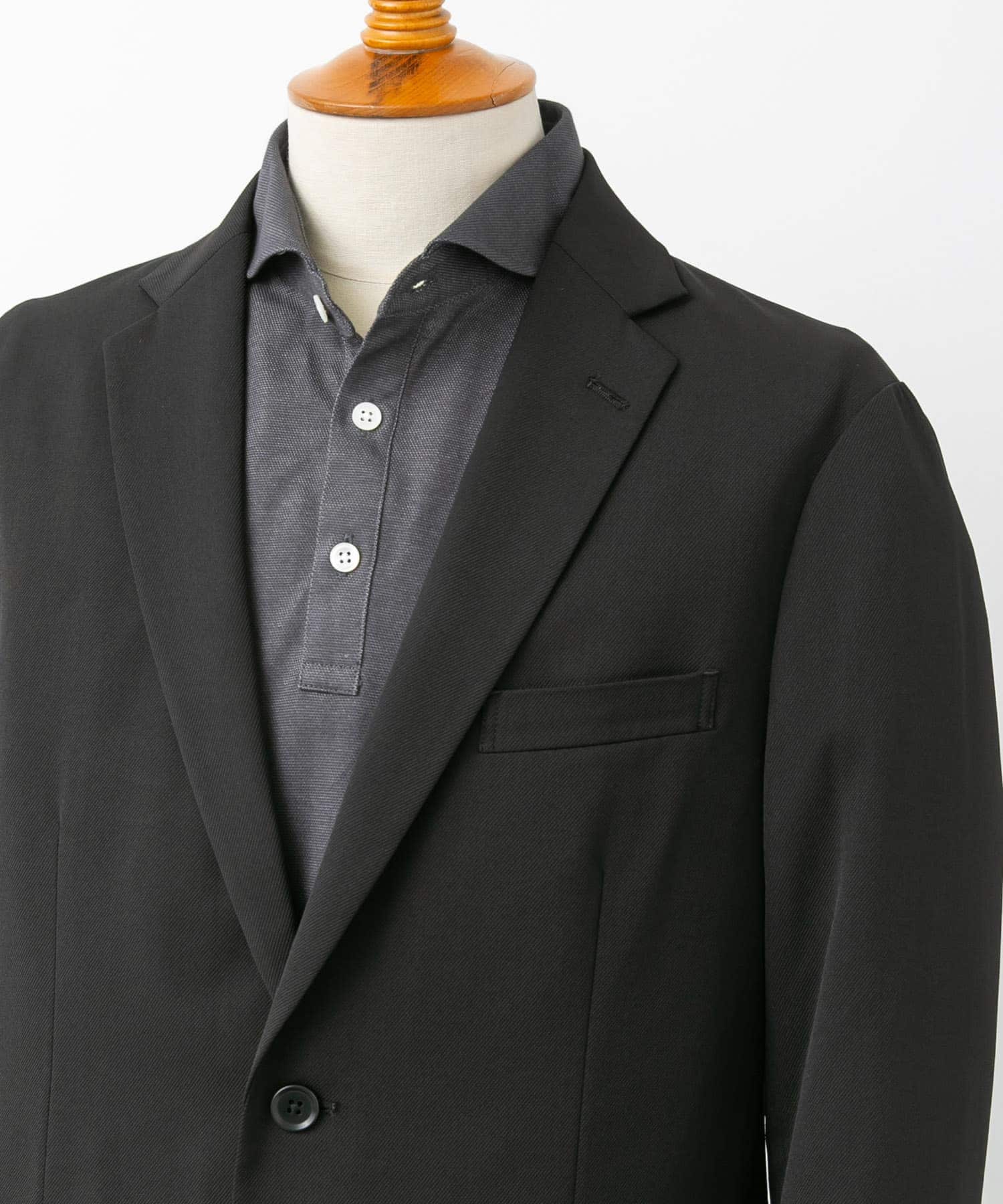 『イージーケア』LIFE STYLE TAILOR　カルゼストレッチコンフォータブルジャケット BLUE GRAY M