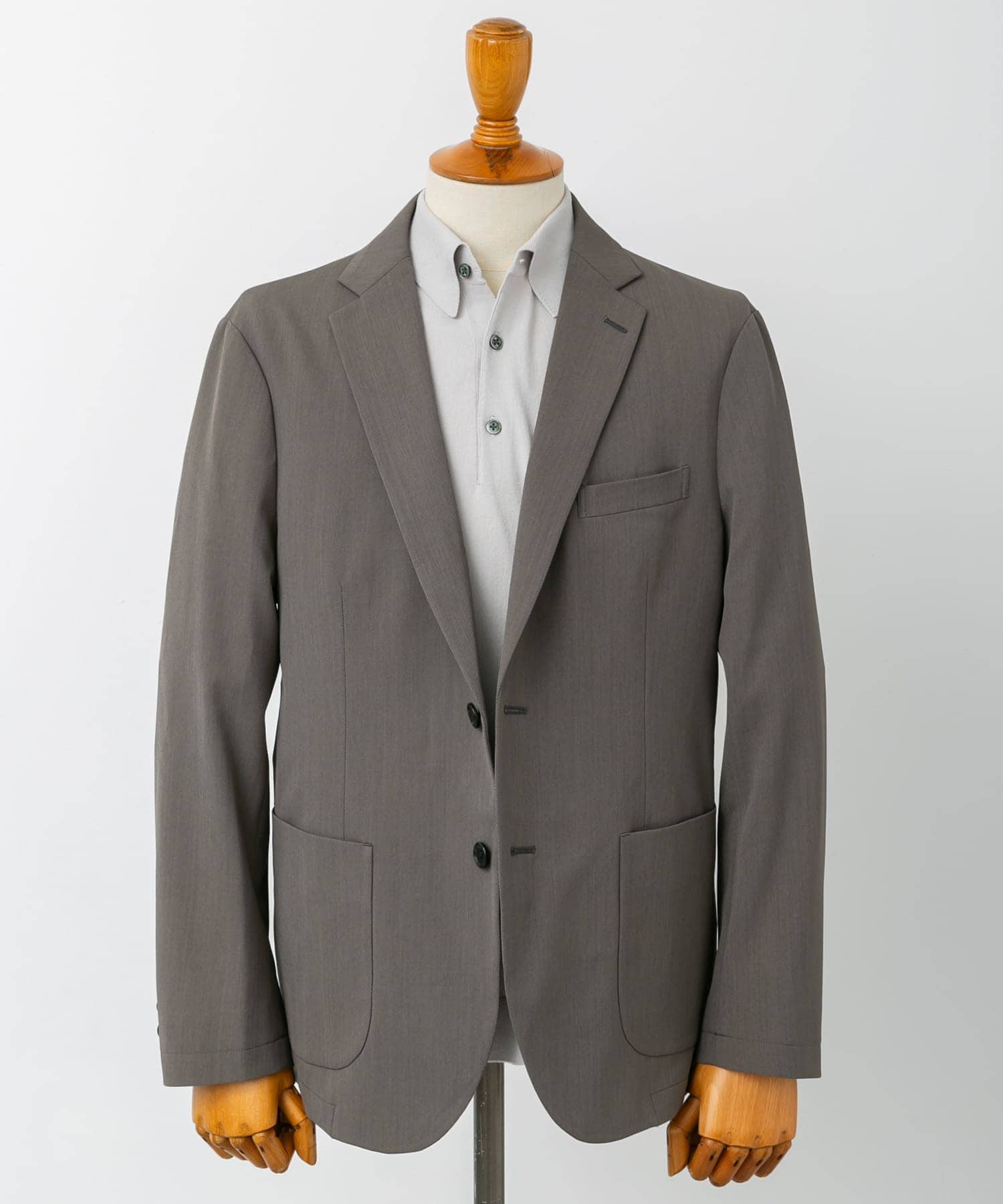 『イージーケア』LIFE STYLE TAILOR　カルゼストレッチコンフォータブルジャケット SAGE KHAKI S