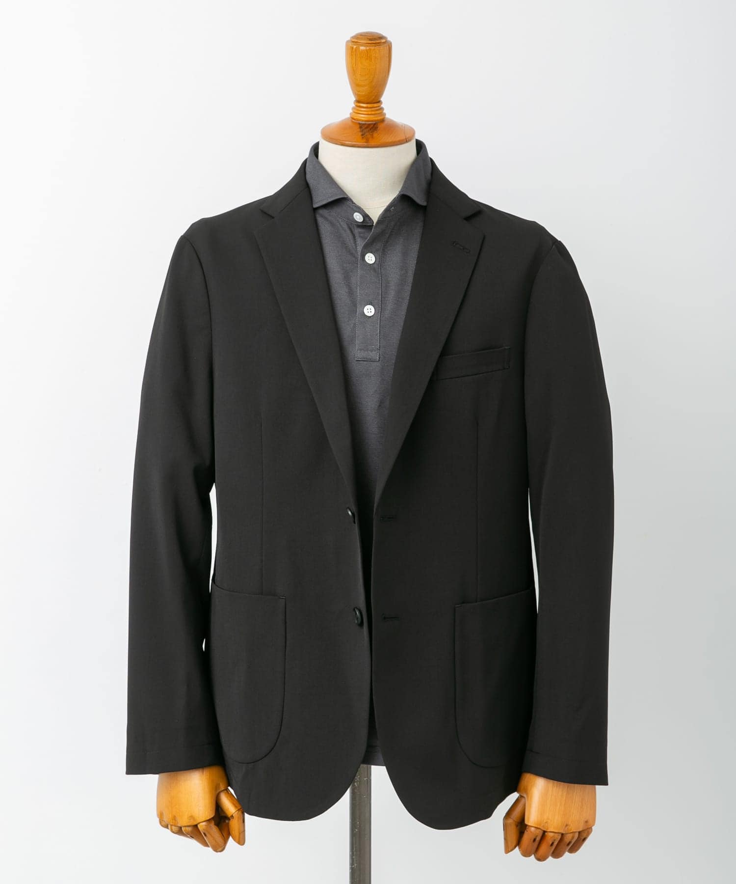 『イージーケア』LIFE STYLE TAILOR　カルゼストレッチコンフォータブルジャケット BLACK M