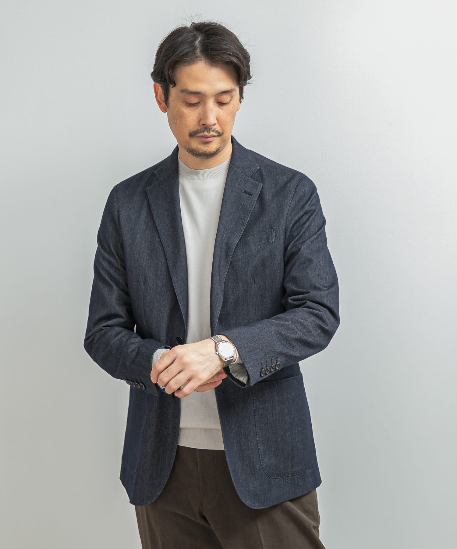 LIFE STYLE TAILOR　デニムライクニットジャケット