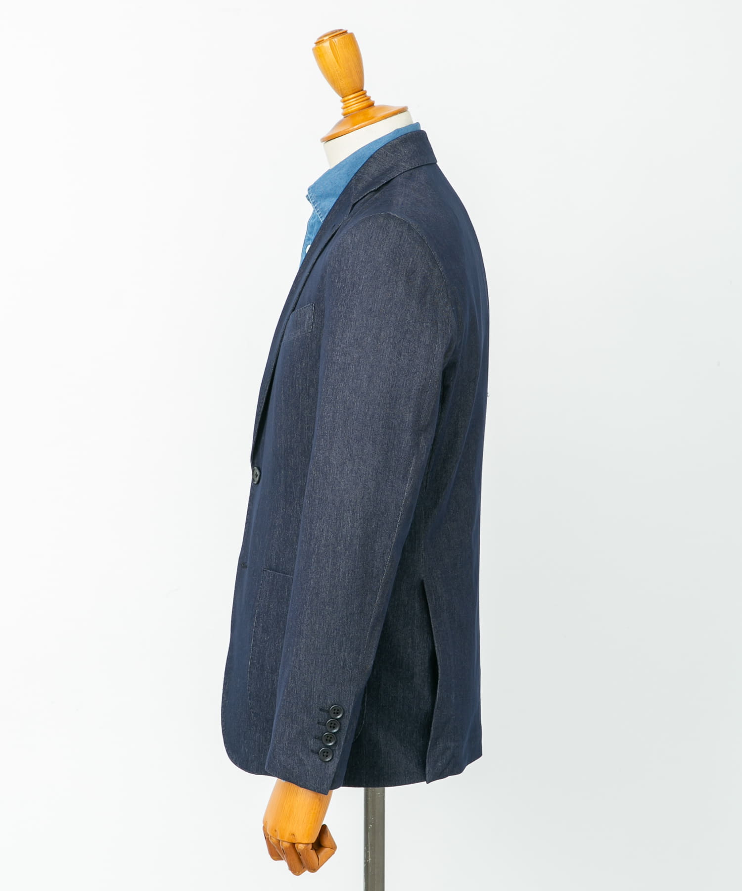 LIFE STYLE TAILOR　デニムライクニットジャケット NAVY 46