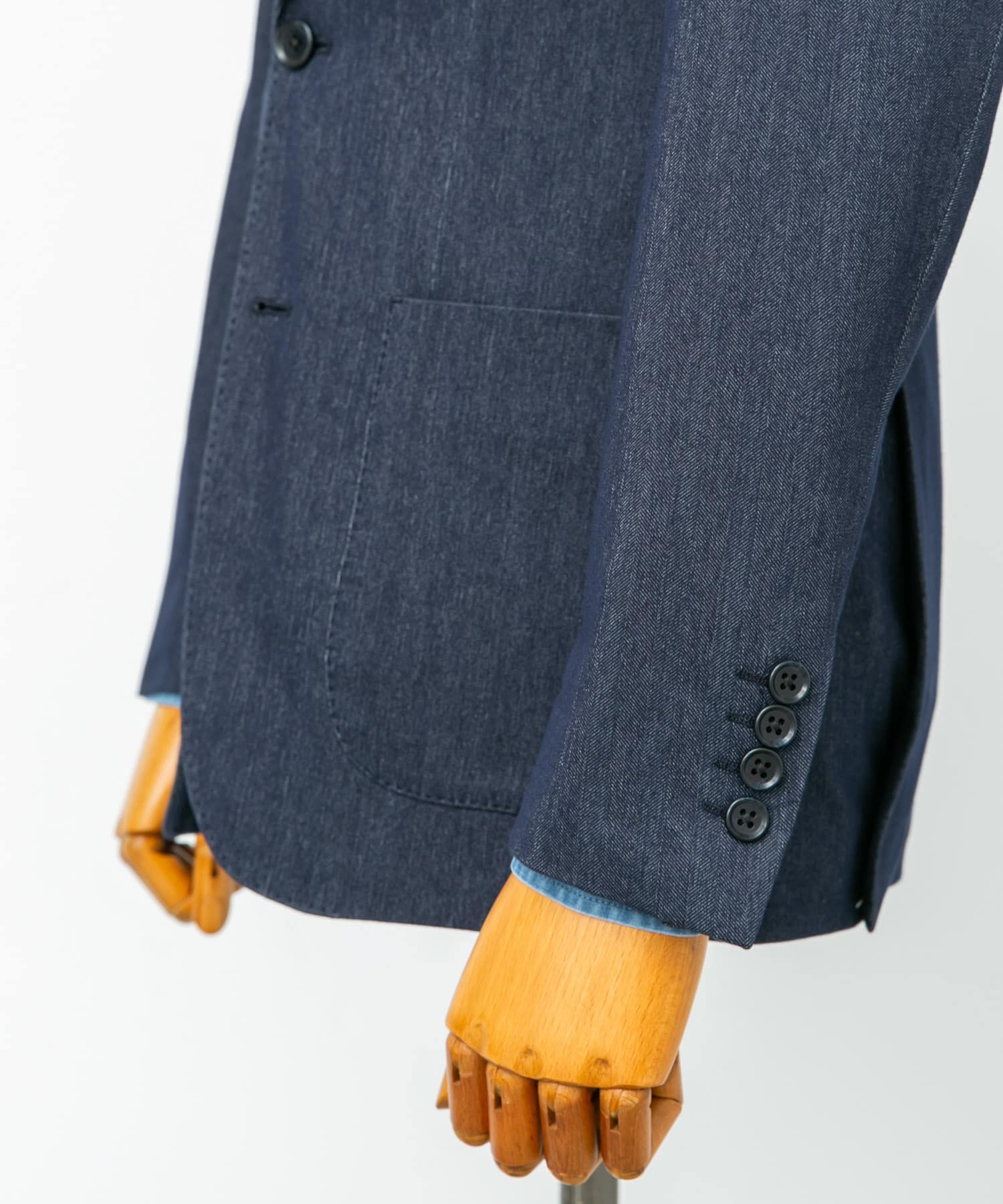 LIFE STYLE TAILOR　デニムライクニットジャケット NAVY 46