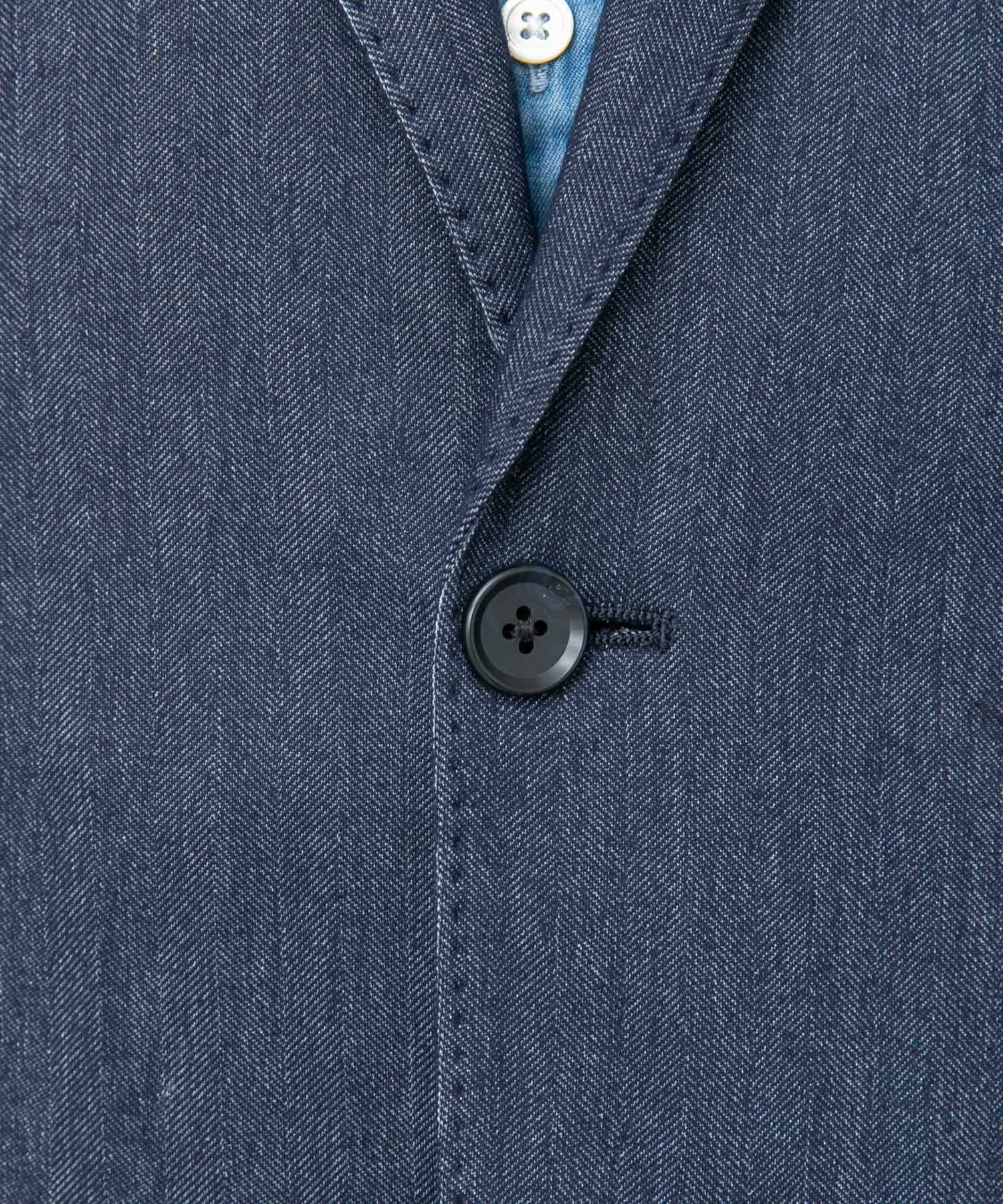 LIFE STYLE TAILOR　デニムライクニットジャケット NAVY 48
