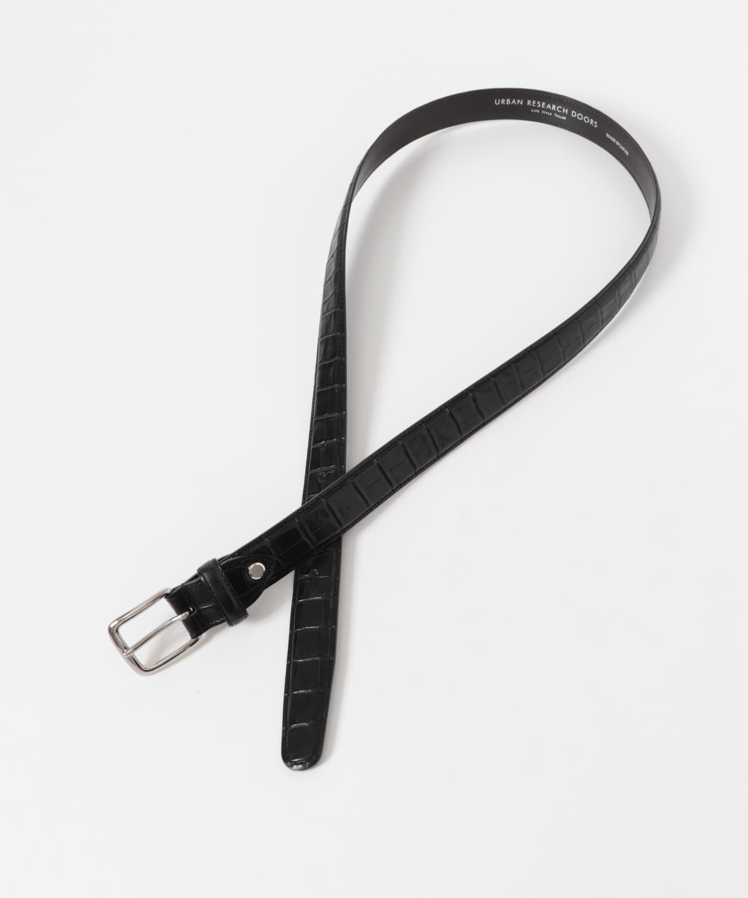 LIFE STYLE TAILOR　エンボスレザーベルト BLACK FREE
