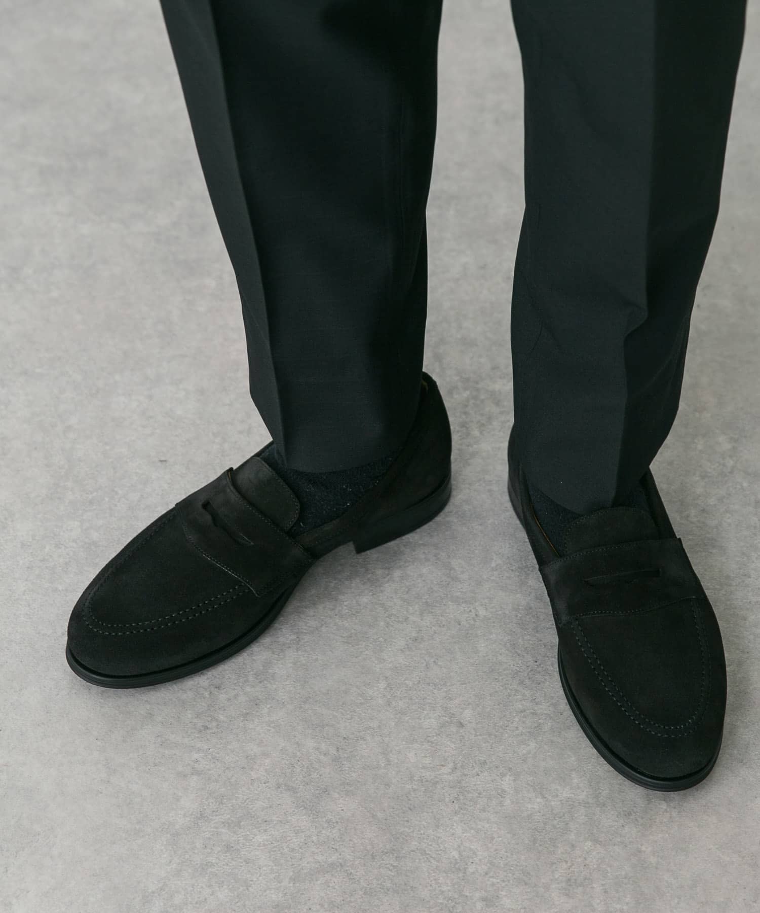 LIFE STYLE TAILOR　マルチスペックスエードコインローファー BLACK 7