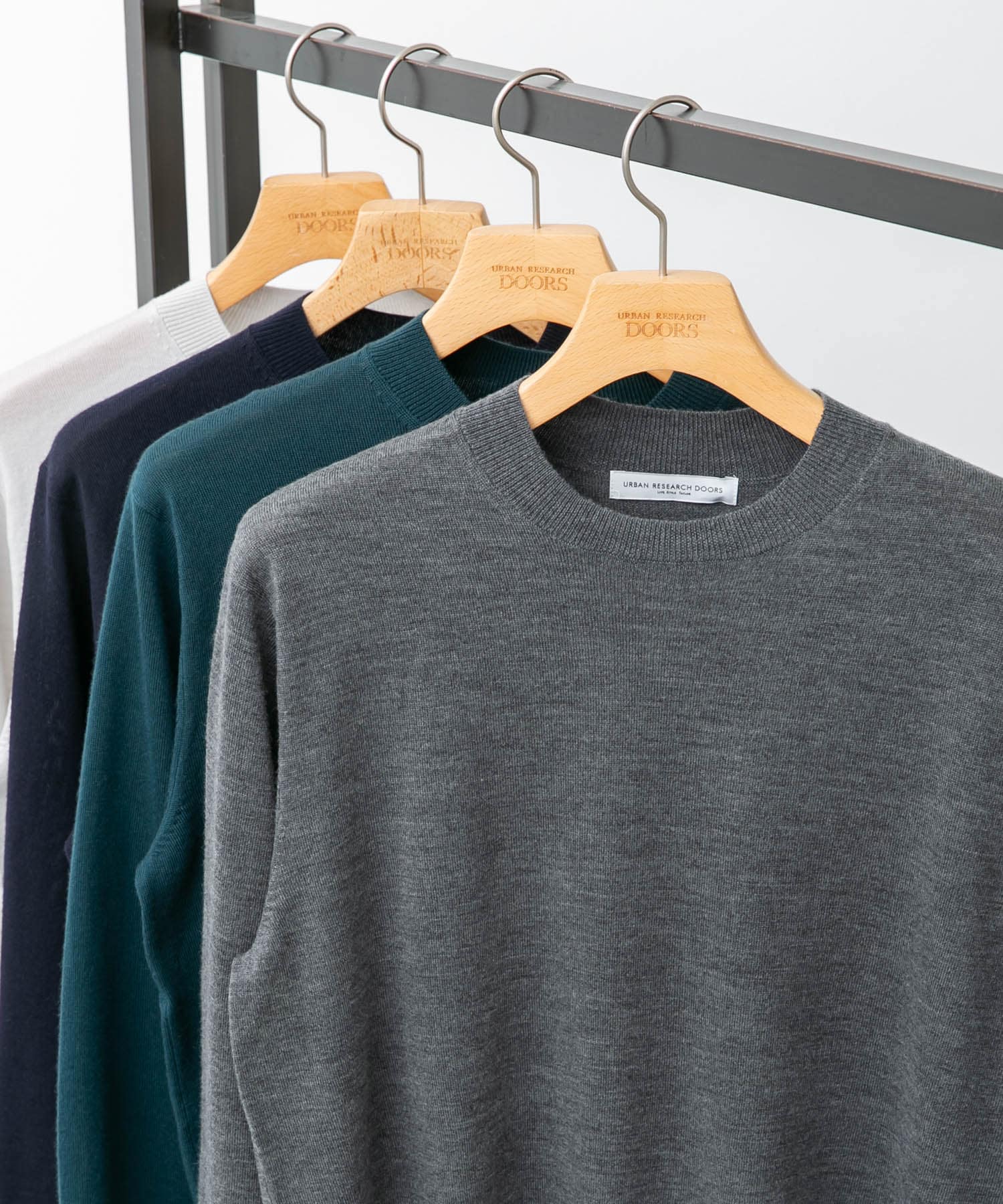 LIFE STYLE TAILOR　マシンウォッシャブルハイゲージクルーニット 杢CHARCOAL M