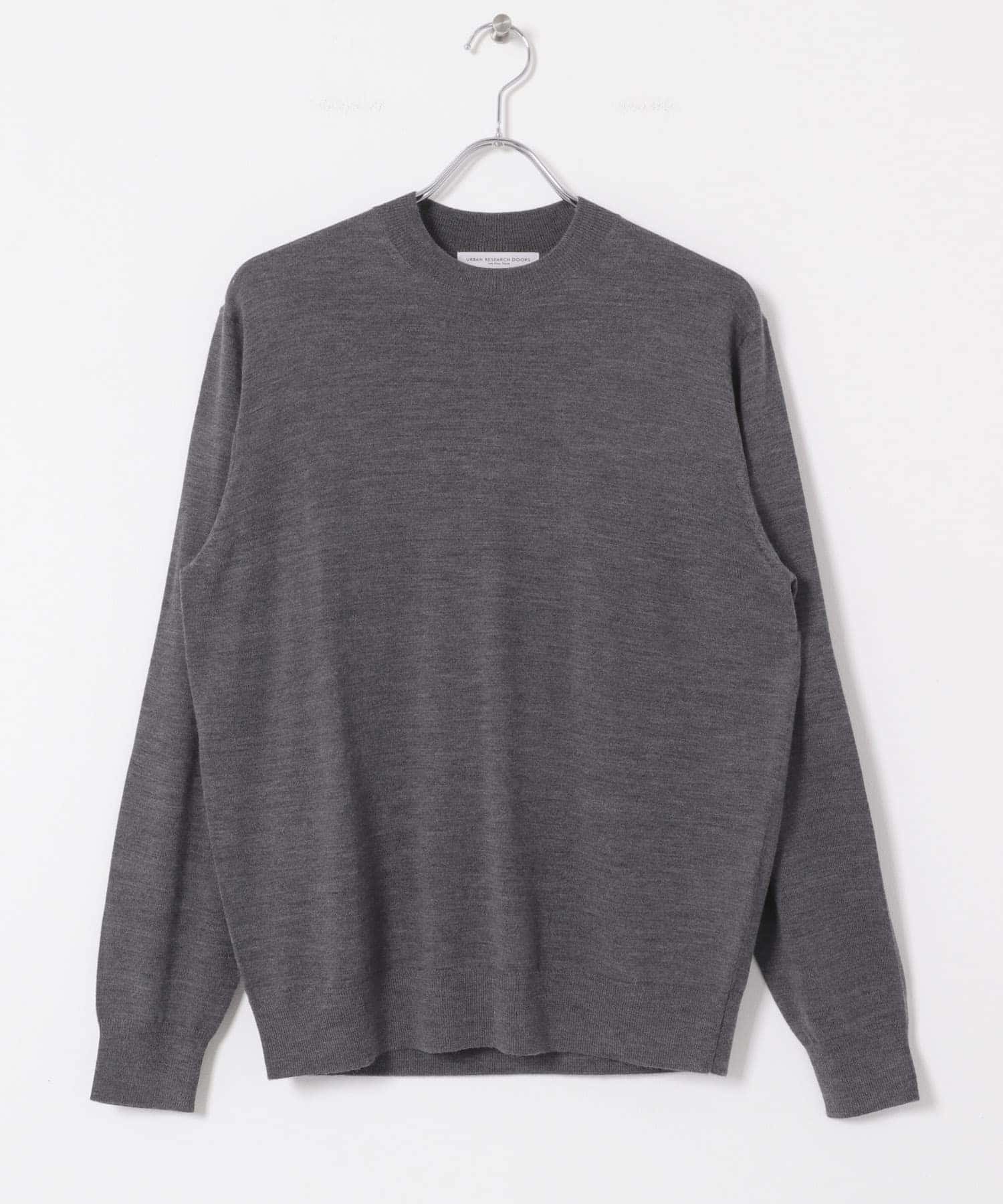 LIFE STYLE TAILOR　マシンウォッシャブルハイゲージクルーニット 杢CHARCOAL M