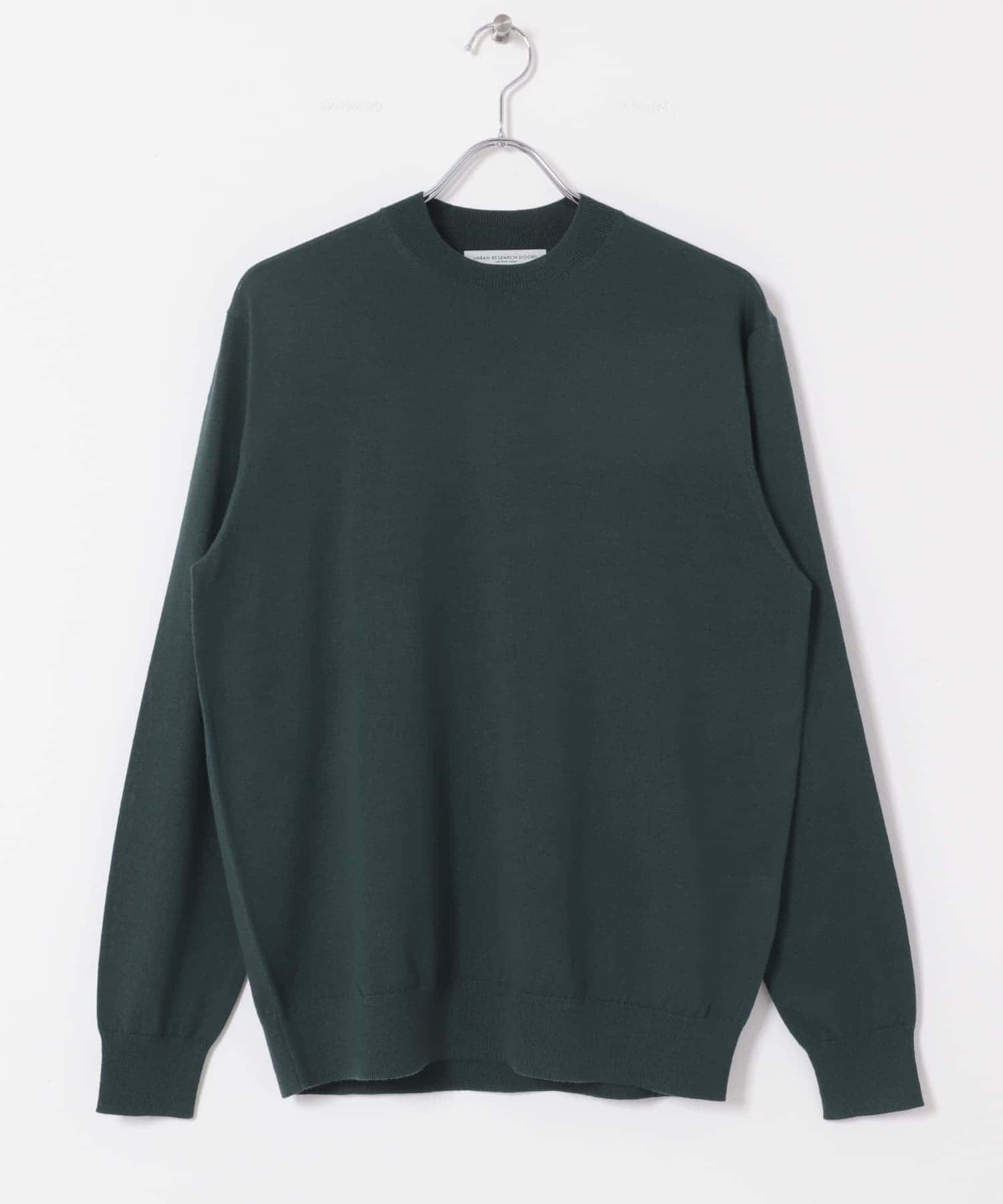 LIFE STYLE TAILOR　マシンウォッシャブルハイゲージクルーニット GREEN M