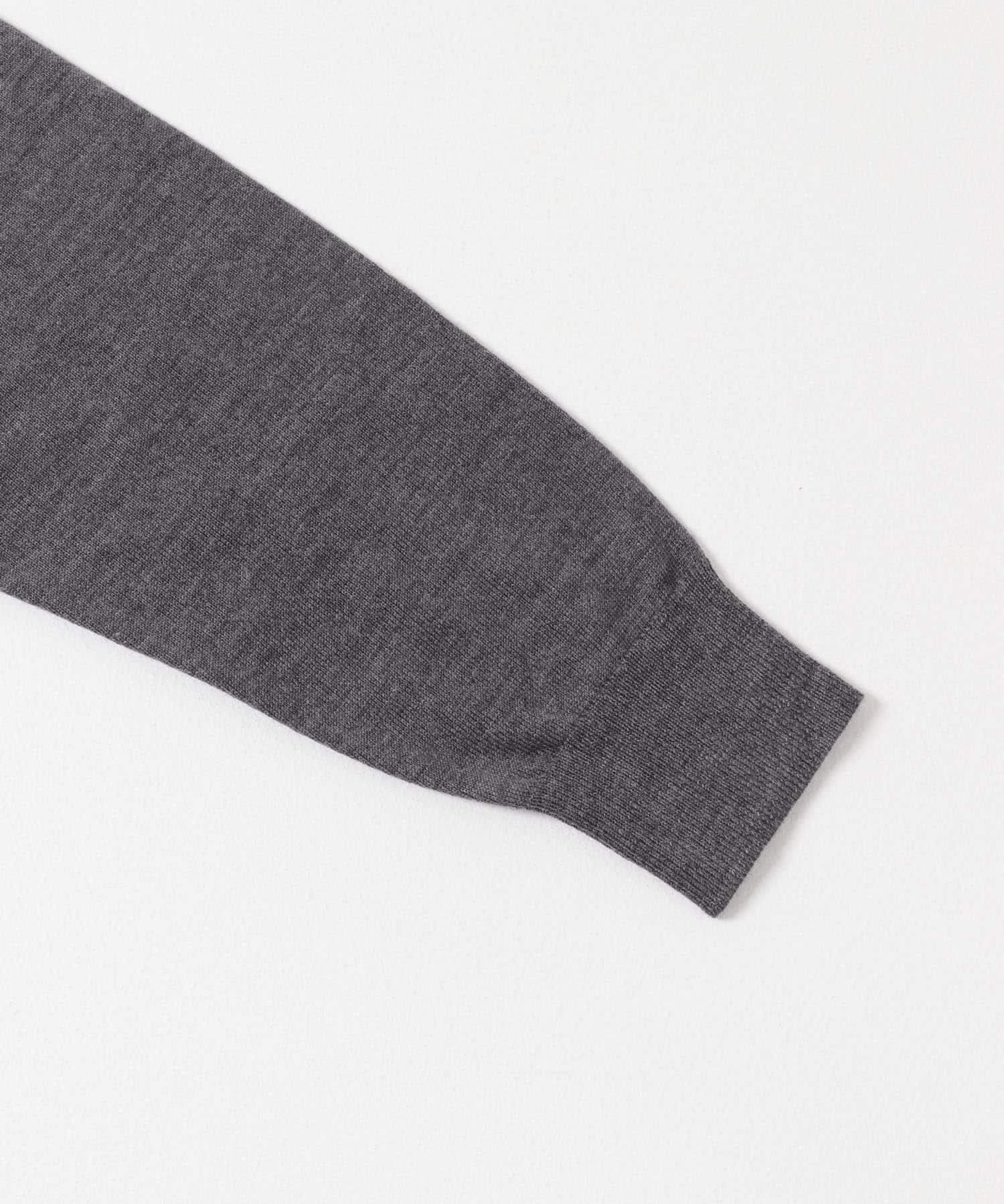 LIFE STYLE TAILOR　マシンウォッシャブルハイゲージモックニット 杢CHARCOAL M