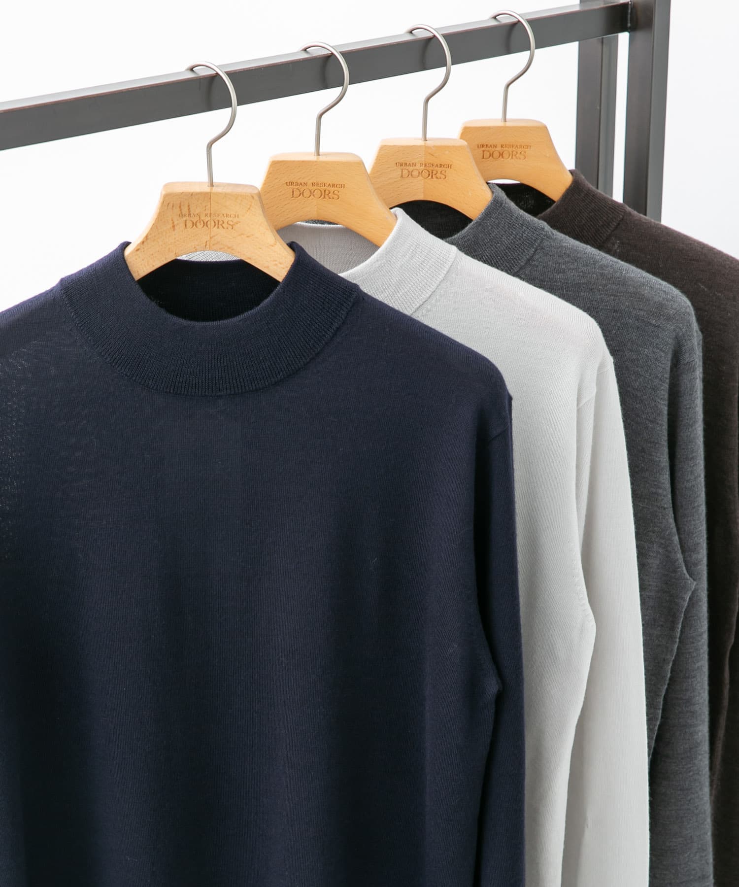 LIFE STYLE TAILOR　マシンウォッシャブルハイゲージモックニット NAVY M