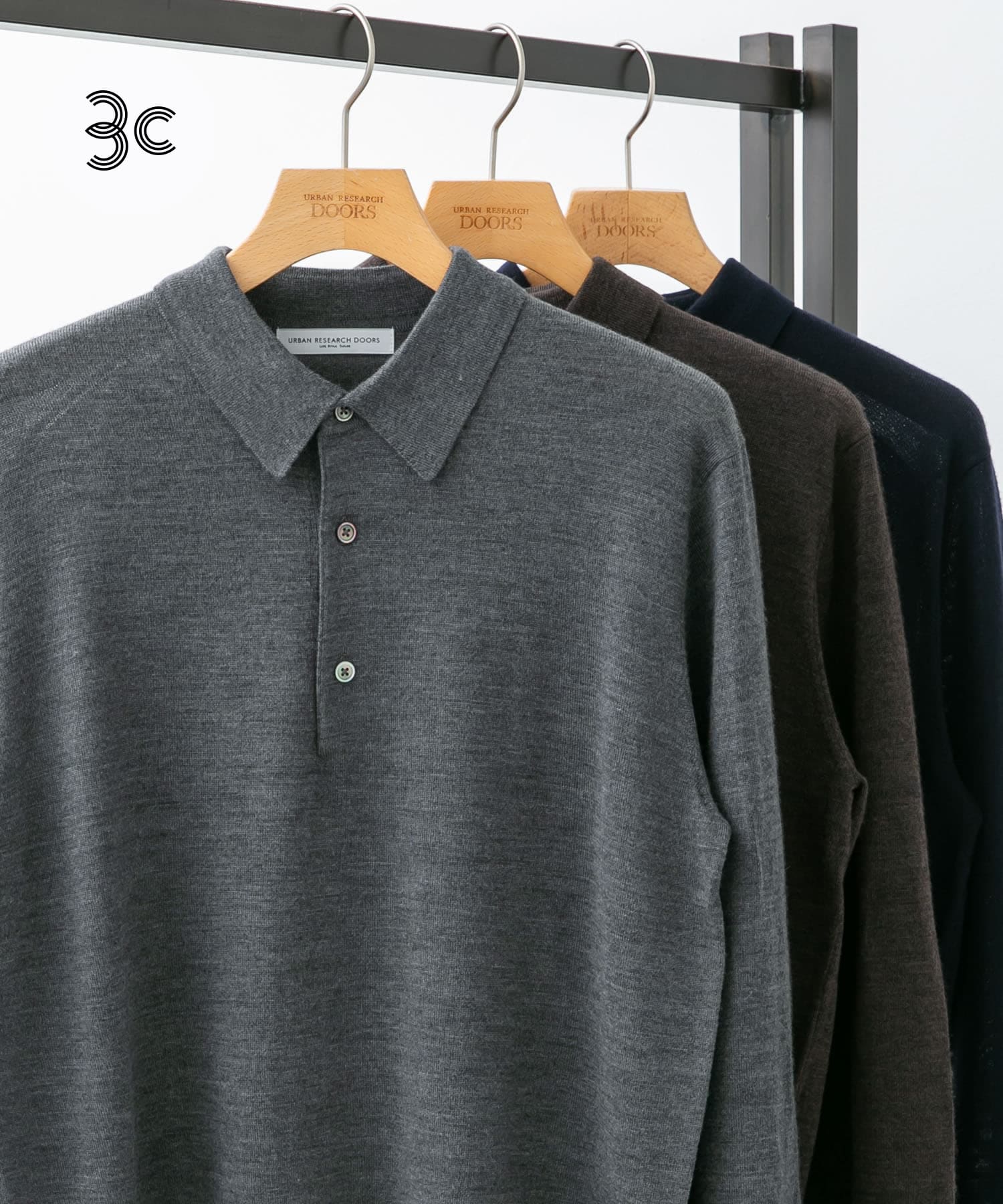 LIFE STYLE TAILOR　マシンウォッシャブルハイゲージニットポロ