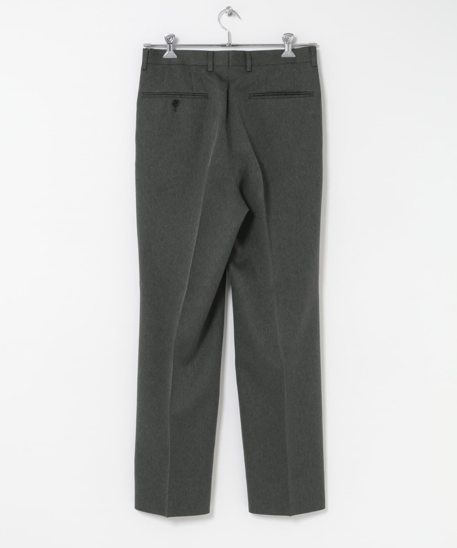 LIFE STYLE TAILOR　レトロヘリンボンストレッチ2タックパンツ GRAY S