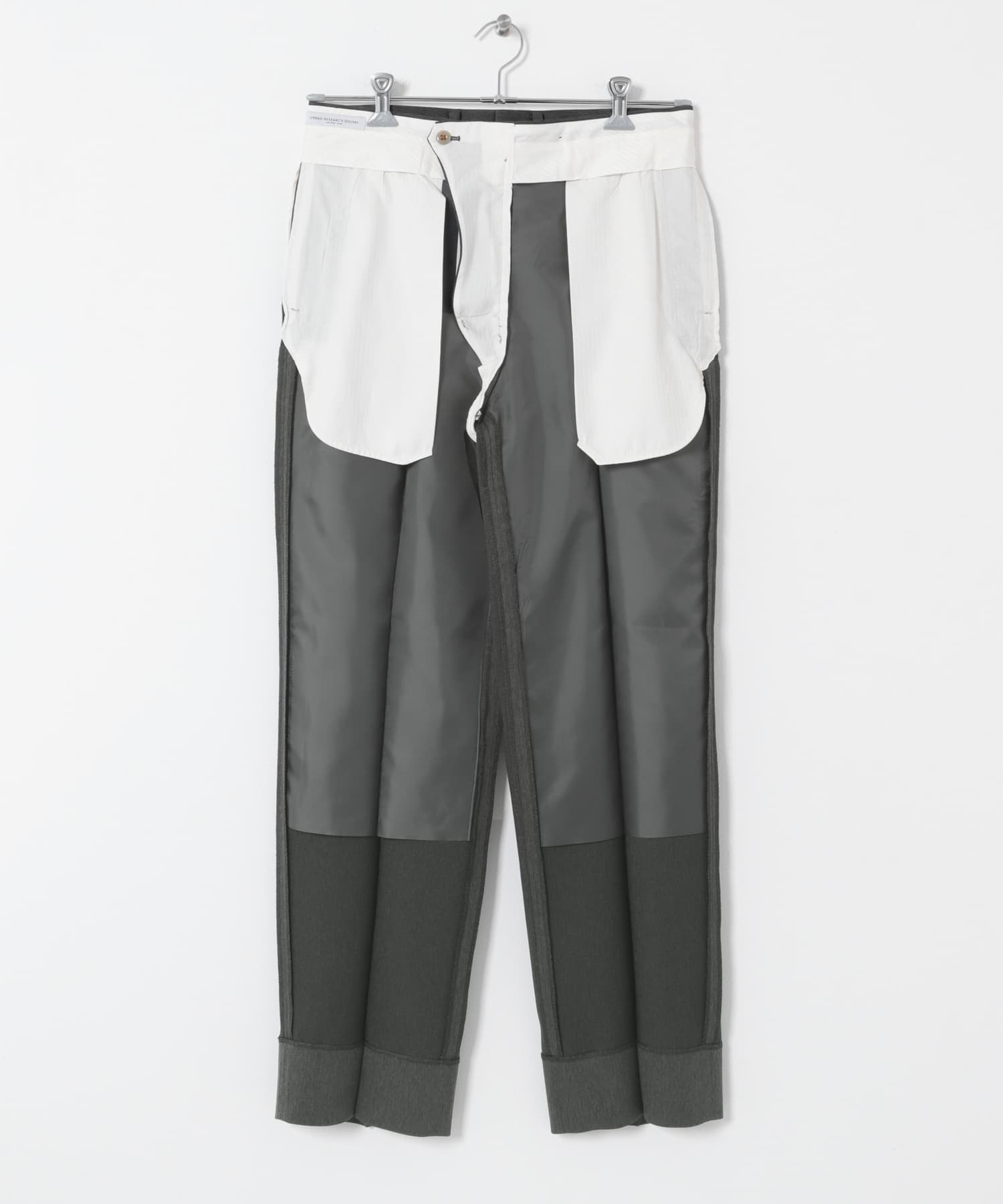 LIFE STYLE TAILOR　レトロヘリンボンストレッチ2タックパンツ GRAY S