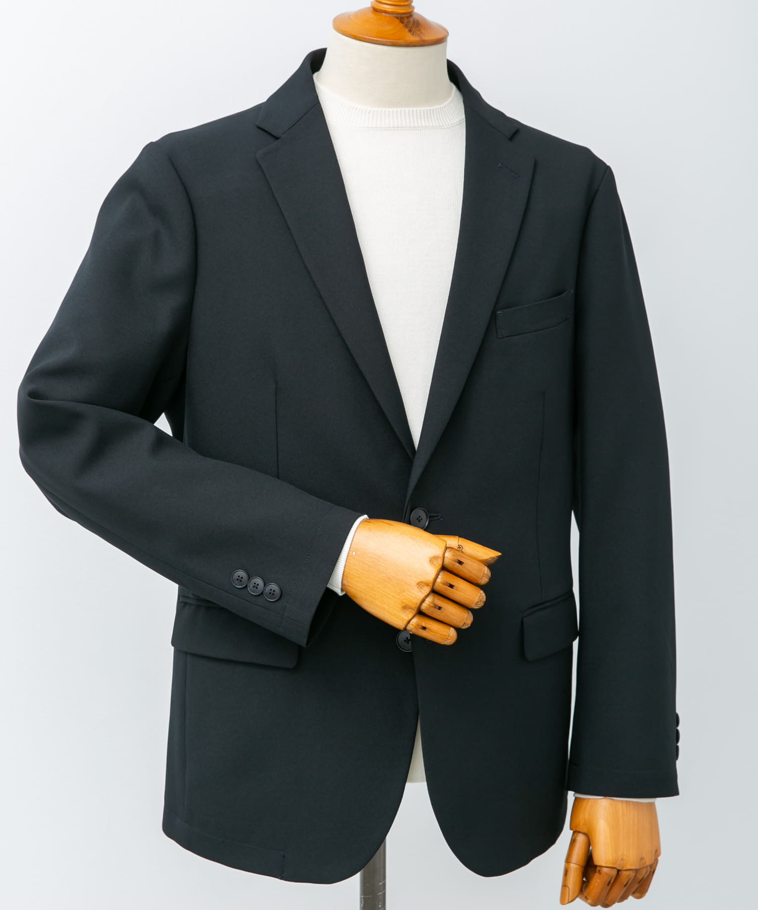 LIFE STYLE TAILOR　ツイルストレッチジャケット NAVY S