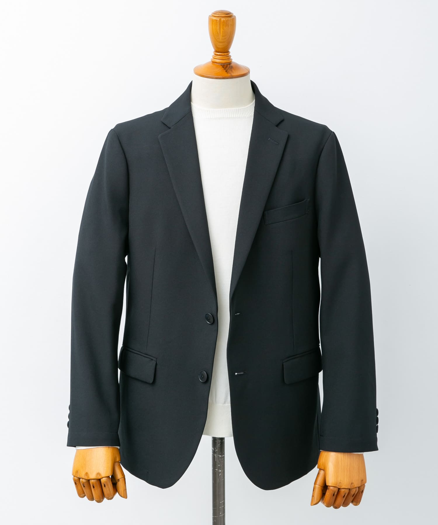 LIFE STYLE TAILOR　ツイルストレッチジャケット NAVY M