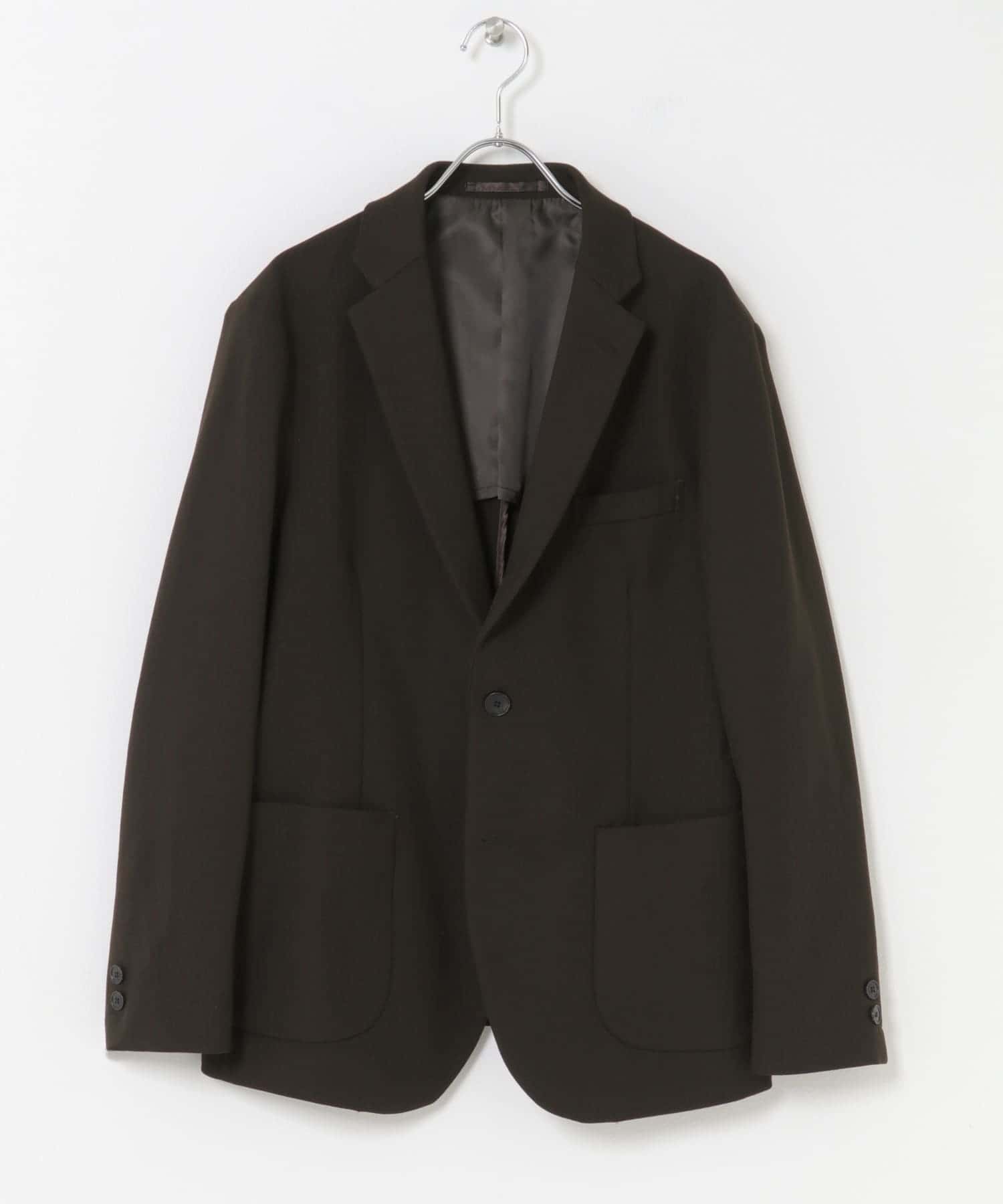 LIFE STYLE TAILOR　マイクロバスケットストレッチジャケット BROWN S
