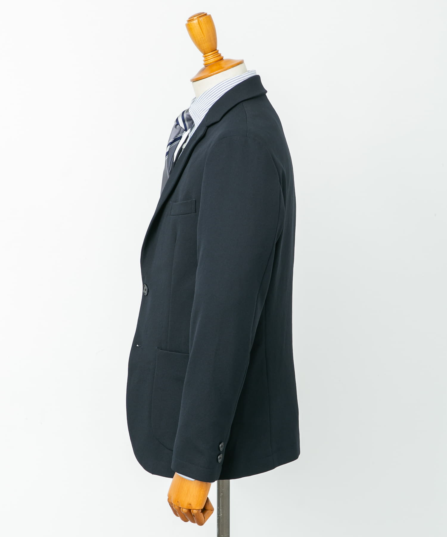 LIFE STYLE TAILOR　マイクロバスケットストレッチジャケット NAVY S