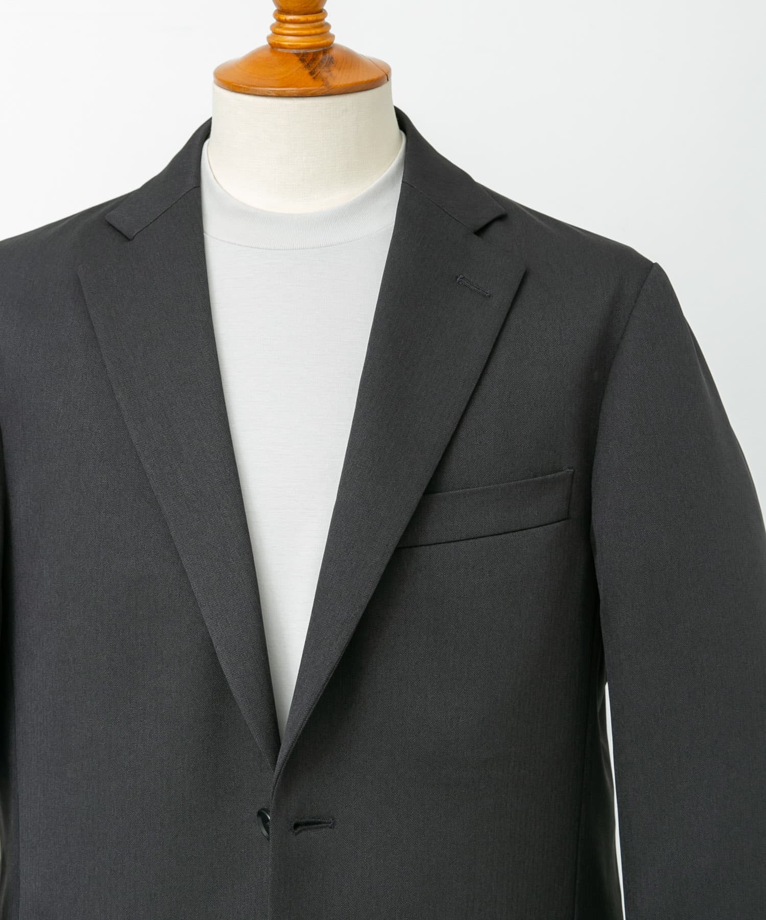 LIFE STYLE TAILOR　レトロヘリンボンストレッチジャケット BLACK M