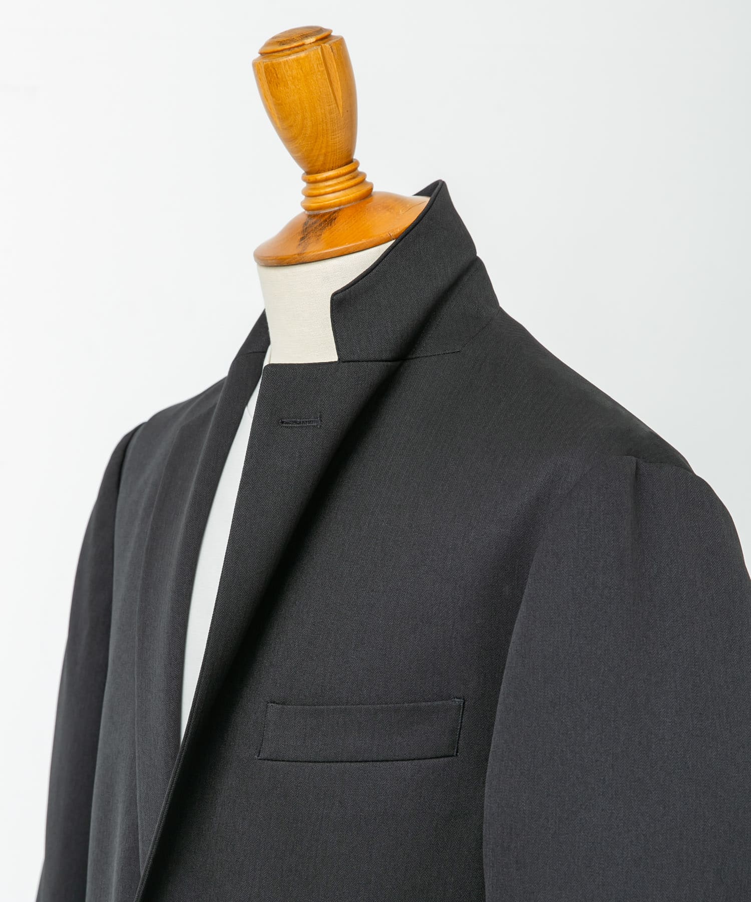 LIFE STYLE TAILOR　レトロヘリンボンストレッチジャケット BLACK M