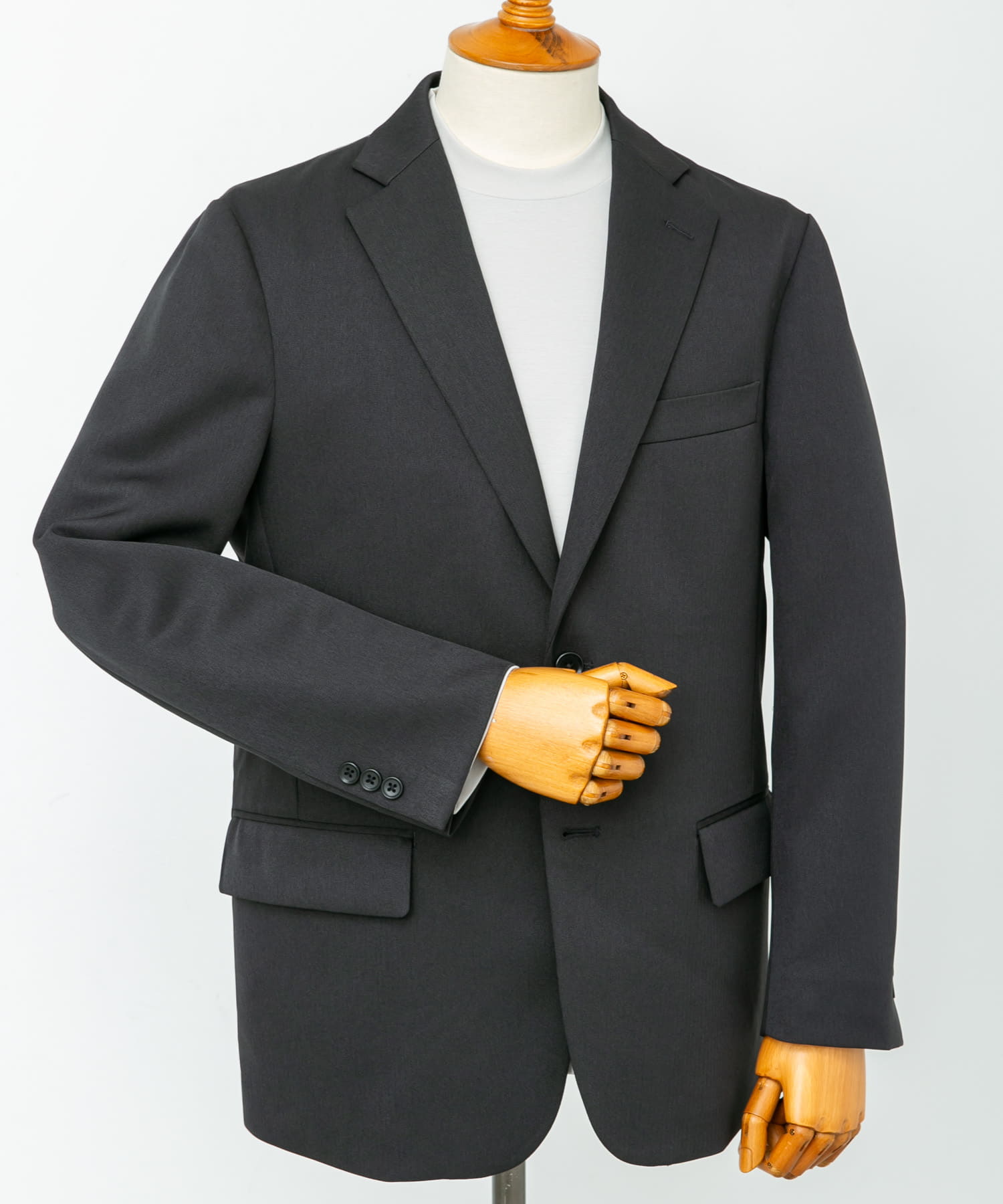 LIFE STYLE TAILOR　レトロヘリンボンストレッチジャケット BLACK M