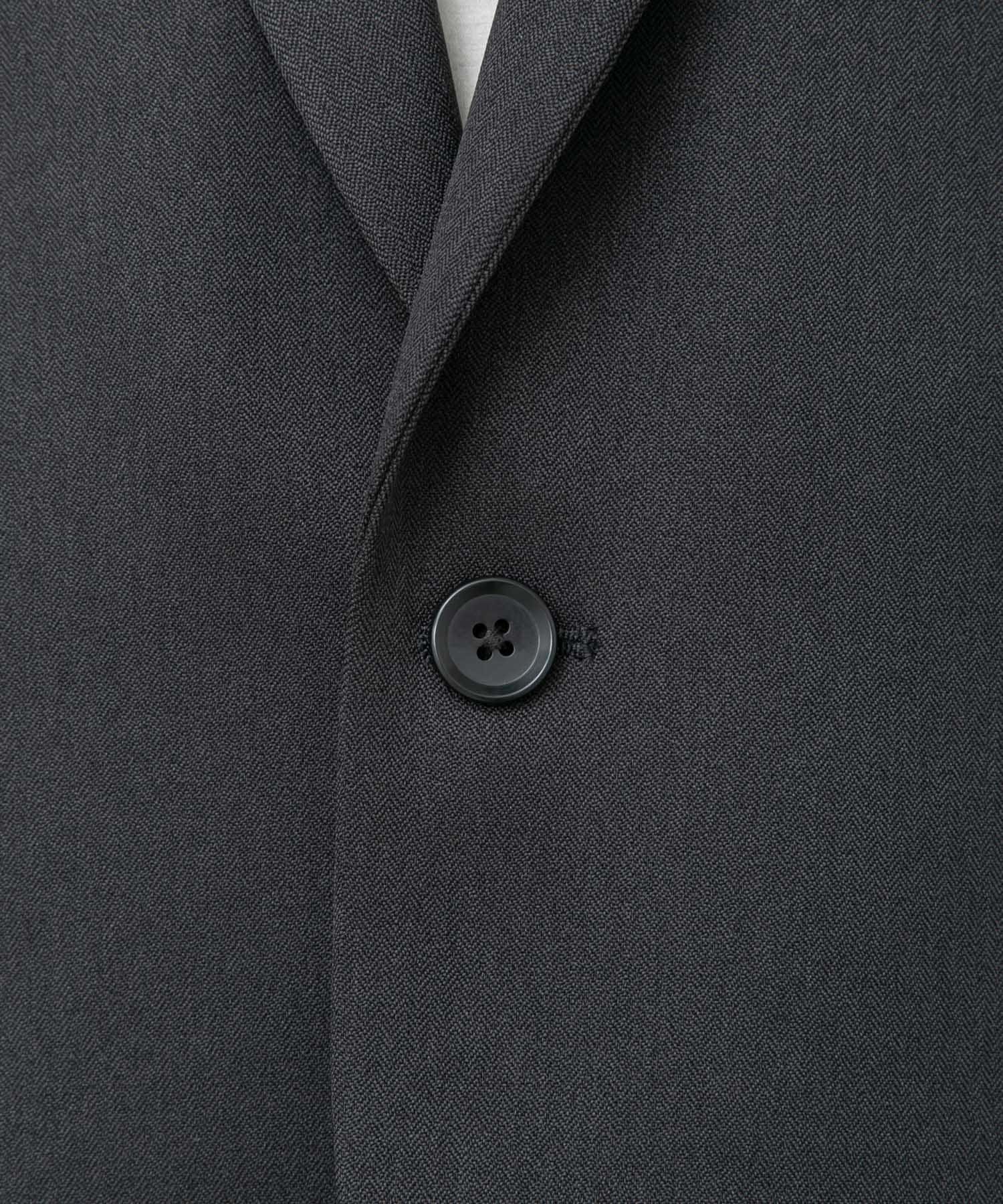 LIFE STYLE TAILOR　レトロヘリンボンストレッチジャケット BLACK M