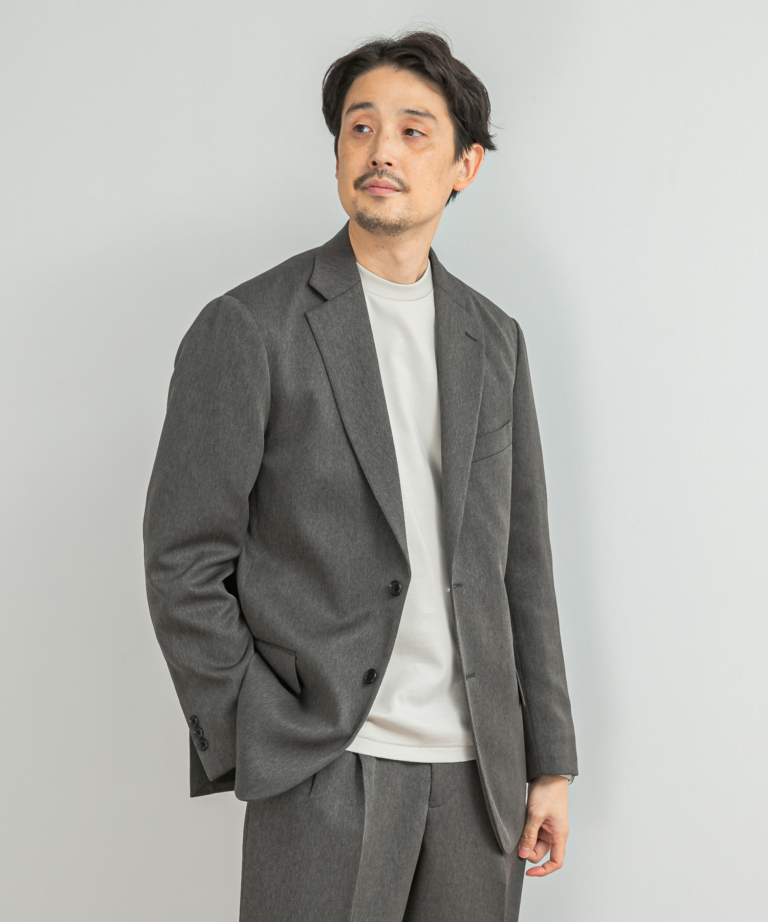 LIFE STYLE TAILOR　レトロヘリンボンストレッチジャケット