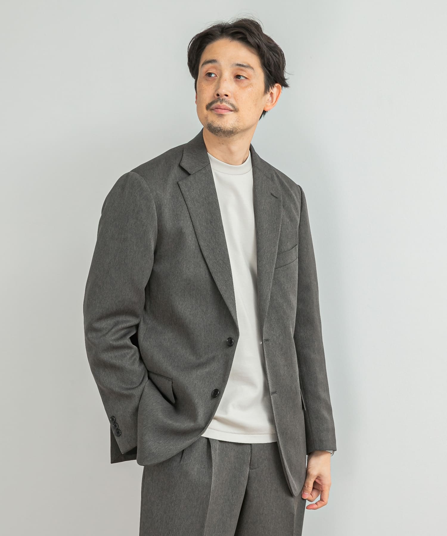 LIFE STYLE TAILOR　レトロヘリンボンストレッチジャケット