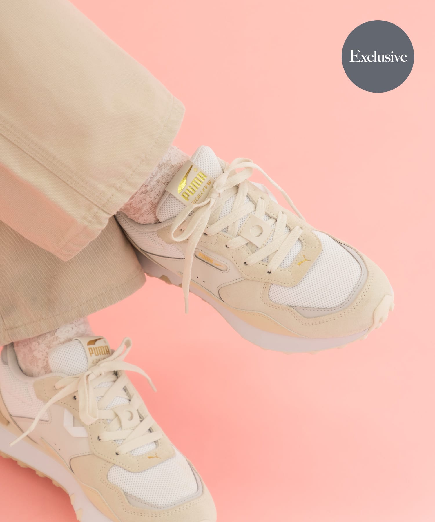 『22.5サイズ/WEB限定』PUMA　ExclusiveライダーFVWクリーン アルペンスノー 22.5