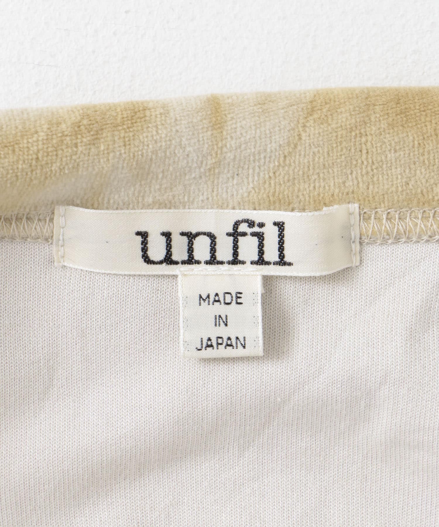 unfil　tie-dyed velour zip polo mustard 0