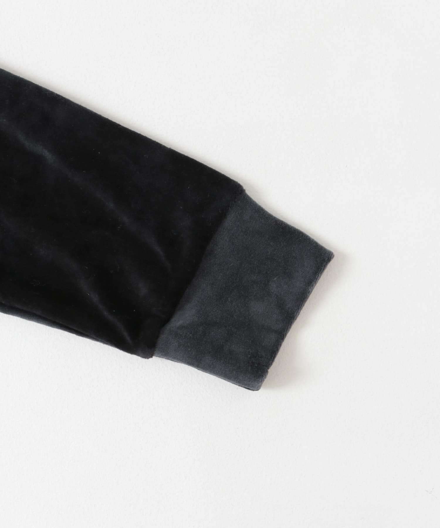unfil　tie-dyed velour zip polo black 0