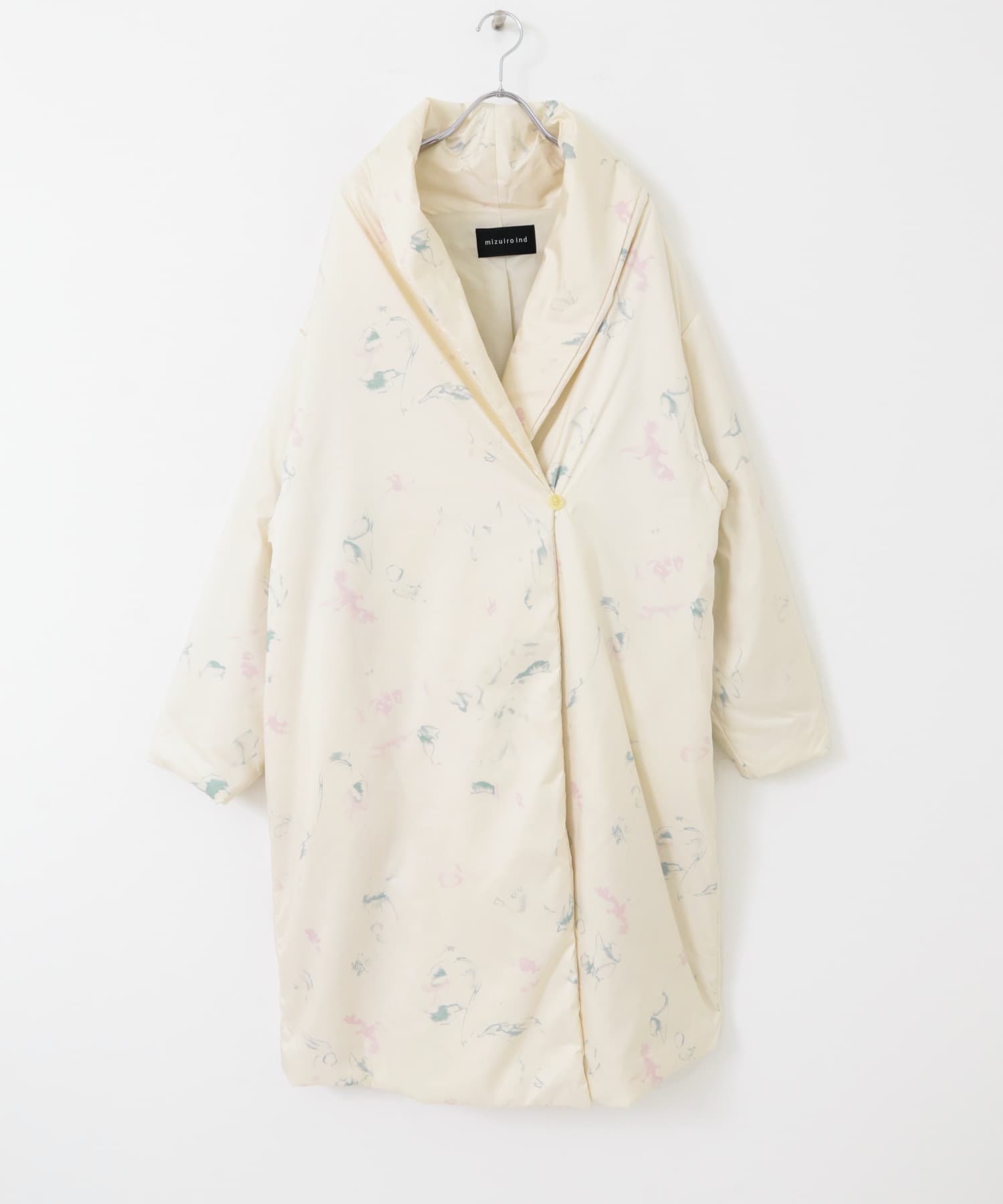 mizuiro ind　print batting coat ivory one